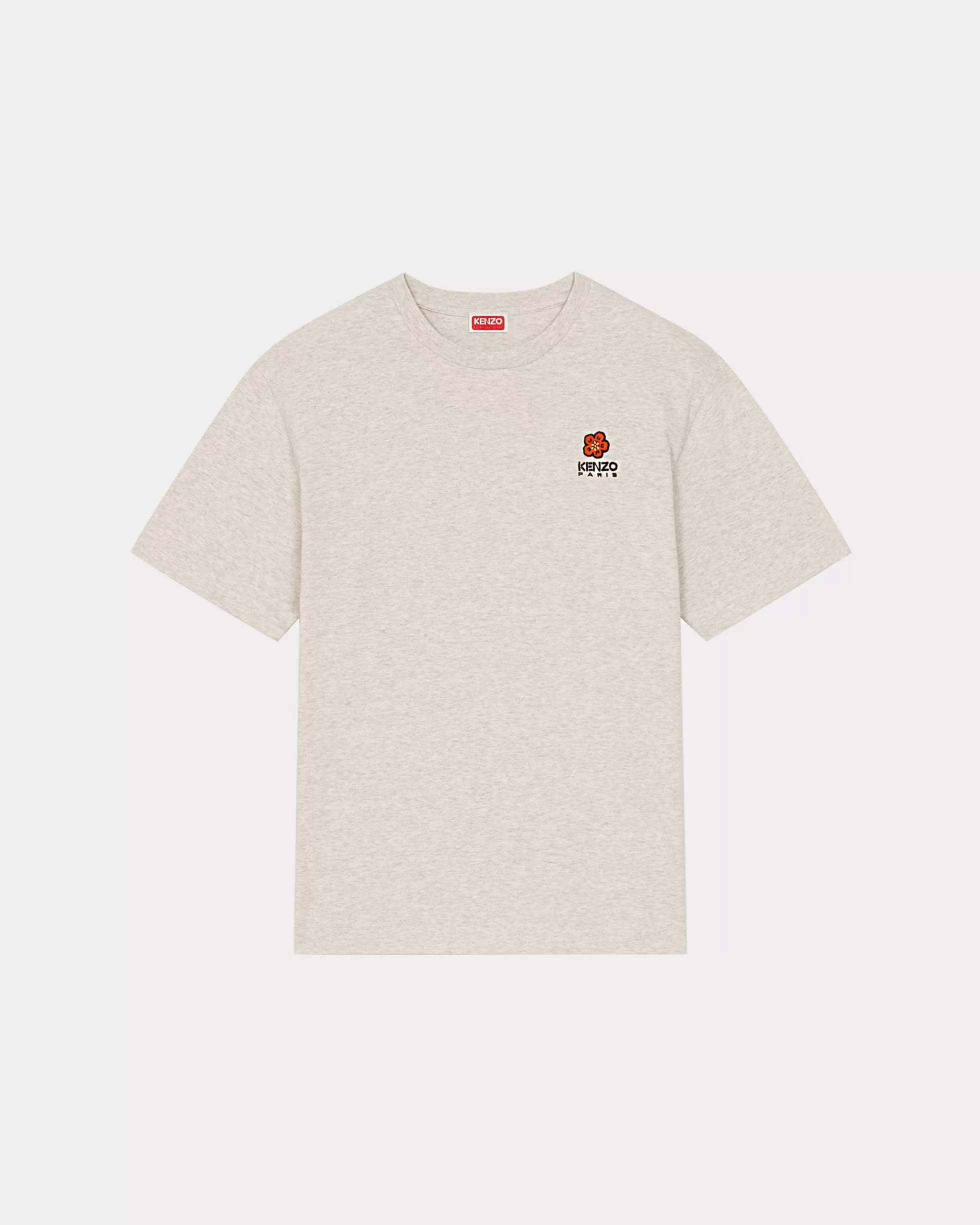 T-shirts und Polos | Geschenke>KENZO Klassisches T-Shirt mit „Boke Flower Crest“-Stickerei Pale Grey