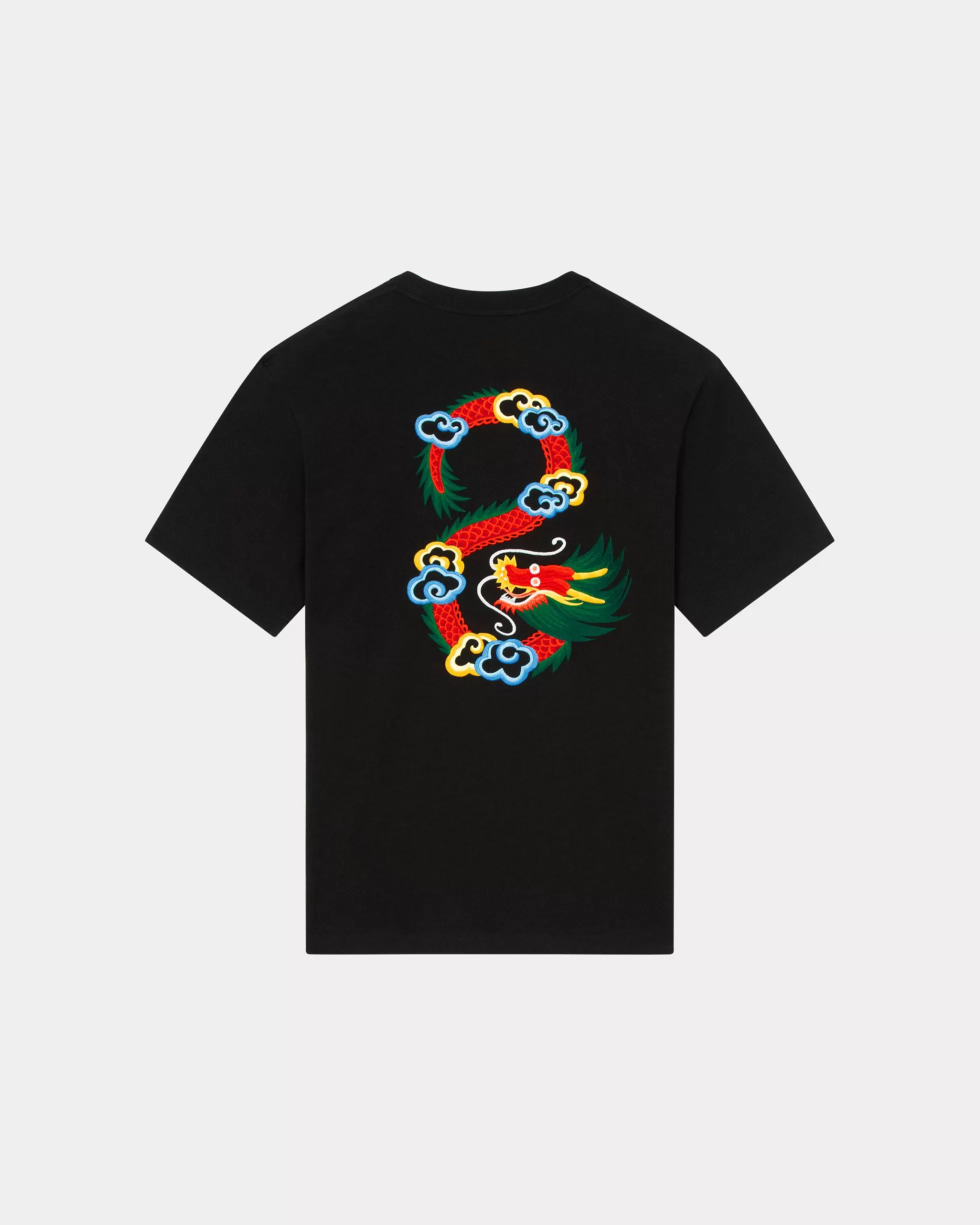 T-shirts und Polos>KENZO Klassisches T-Shirt mit „Year of the Dragon“-Stickerei Black