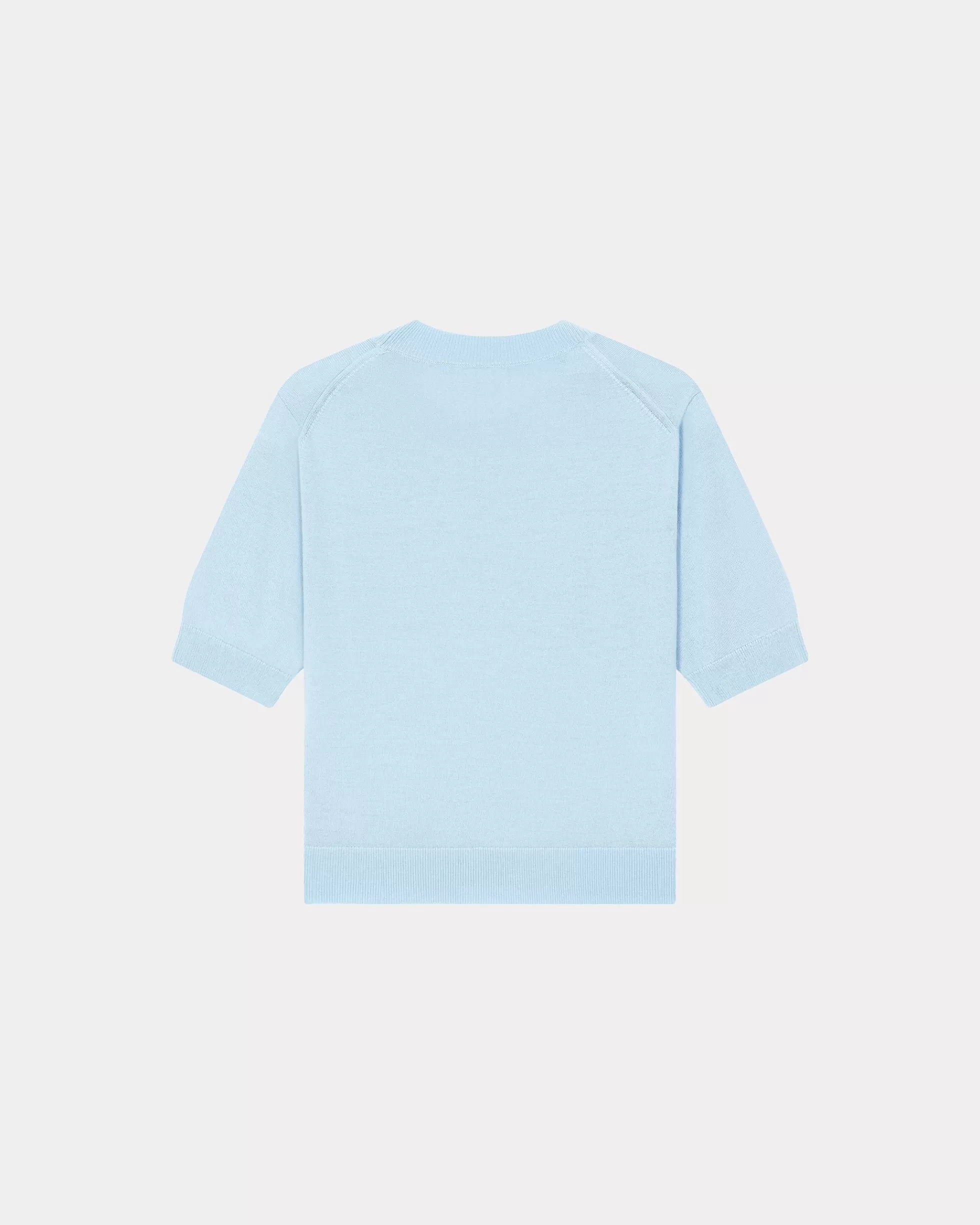 Pullover | Boke Flower>KENZO Kurzärmeliger Pullover mit „Boke Flower Crest“-Stickerei Light Blue