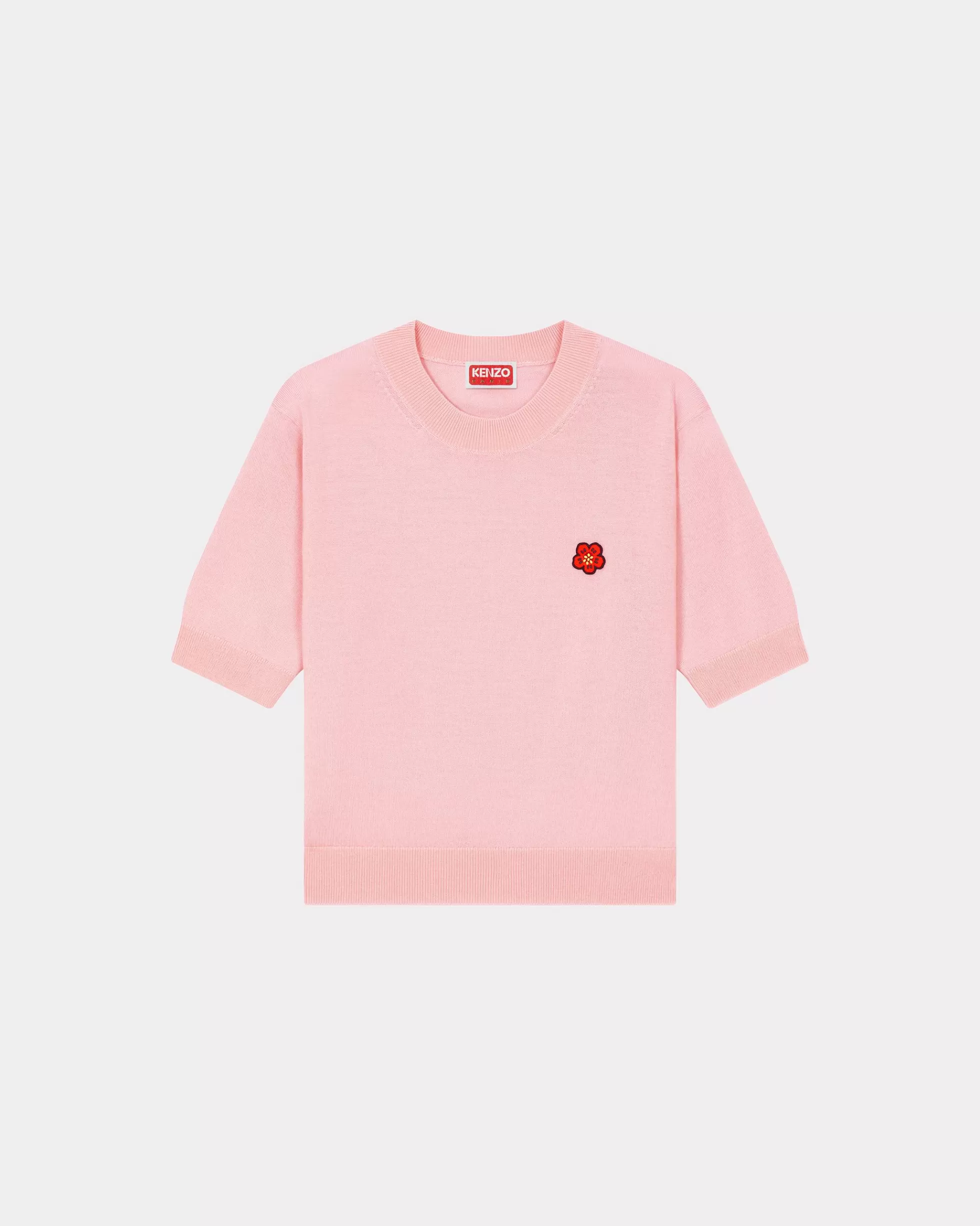 Pullover | Boke Flower>KENZO Kurzärmeliger Pullover mit „Boke Flower Crest“-Stickerei Faded Pink