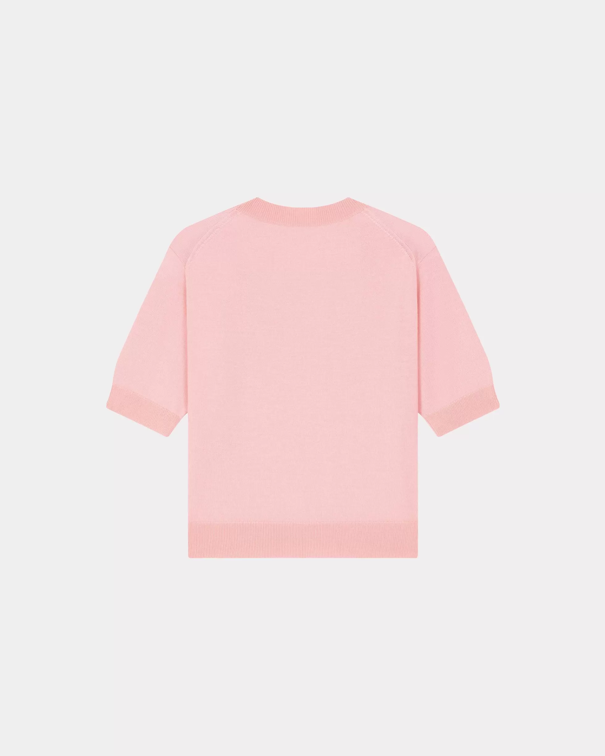 Pullover | Boke Flower>KENZO Kurzärmeliger Pullover mit „Boke Flower Crest“-Stickerei Faded Pink