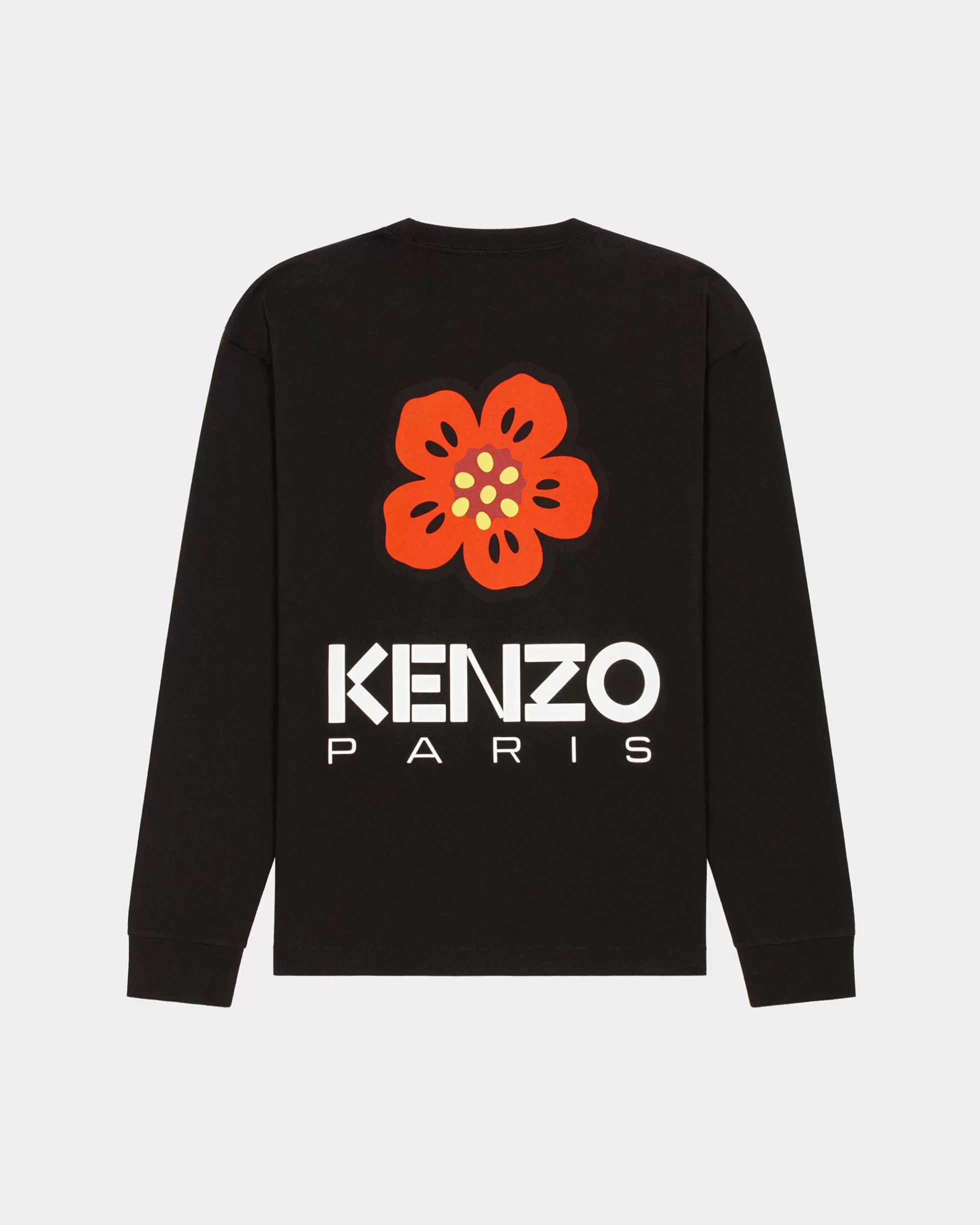 T-shirts und Polos>KENZO Langarm-T-shirt mit „Boke Flower Crest“ Black