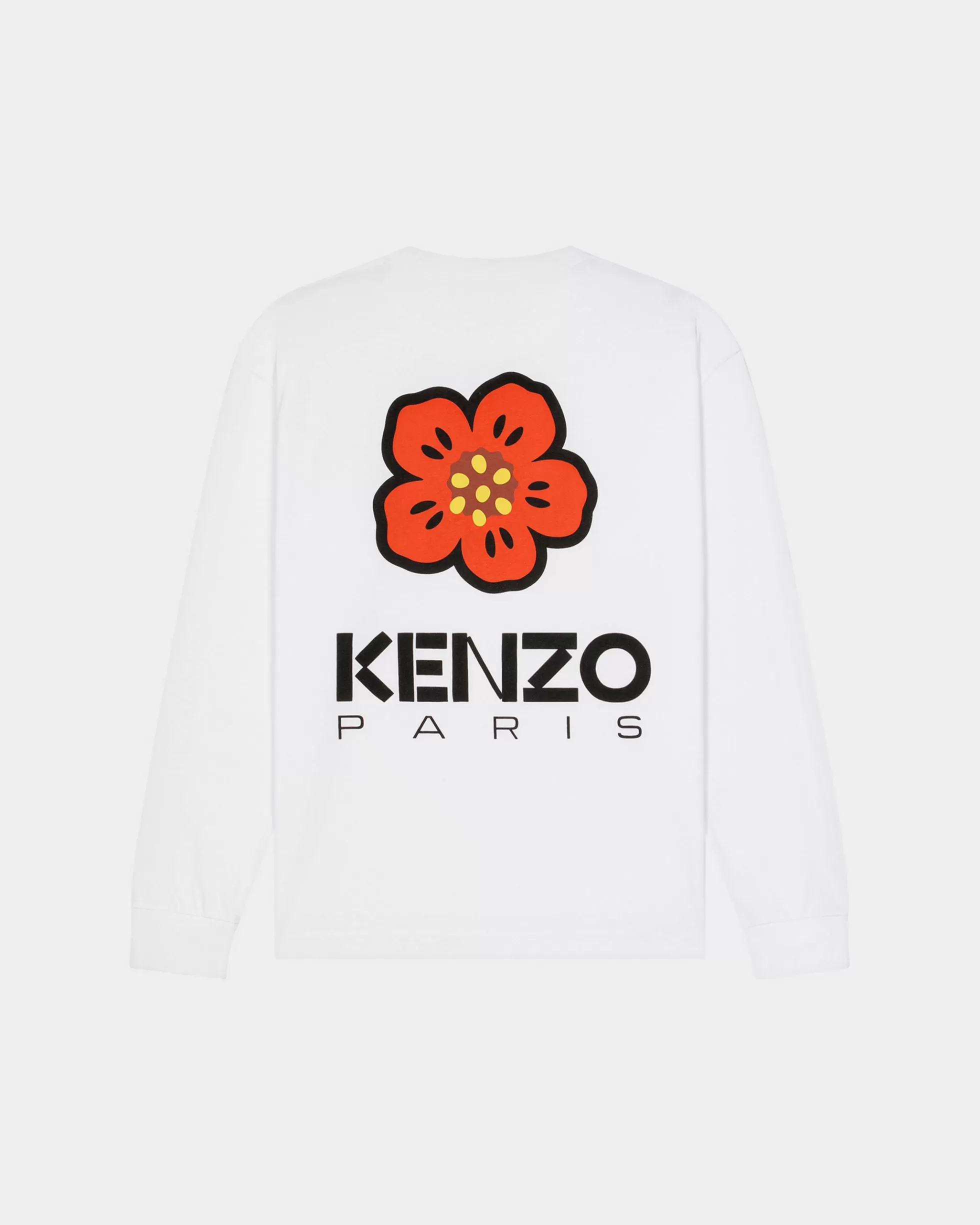 T-shirts und Polos>KENZO Langarm-T-shirt mit „Boke Flower Crest“ White