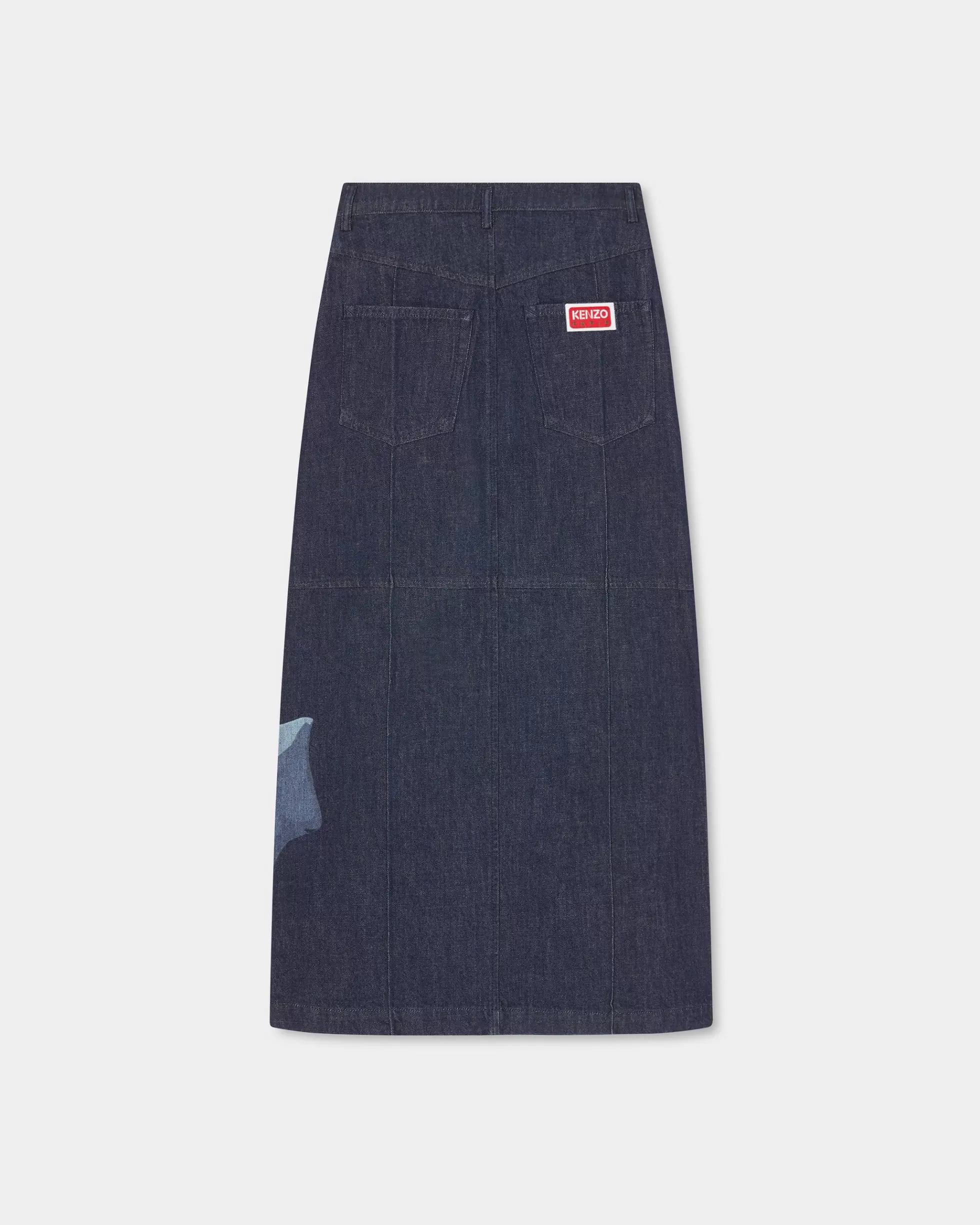 Denim | Kleider und Röcke>KENZO Langer gerader Rock „ Rose” Rinse Blue Denim