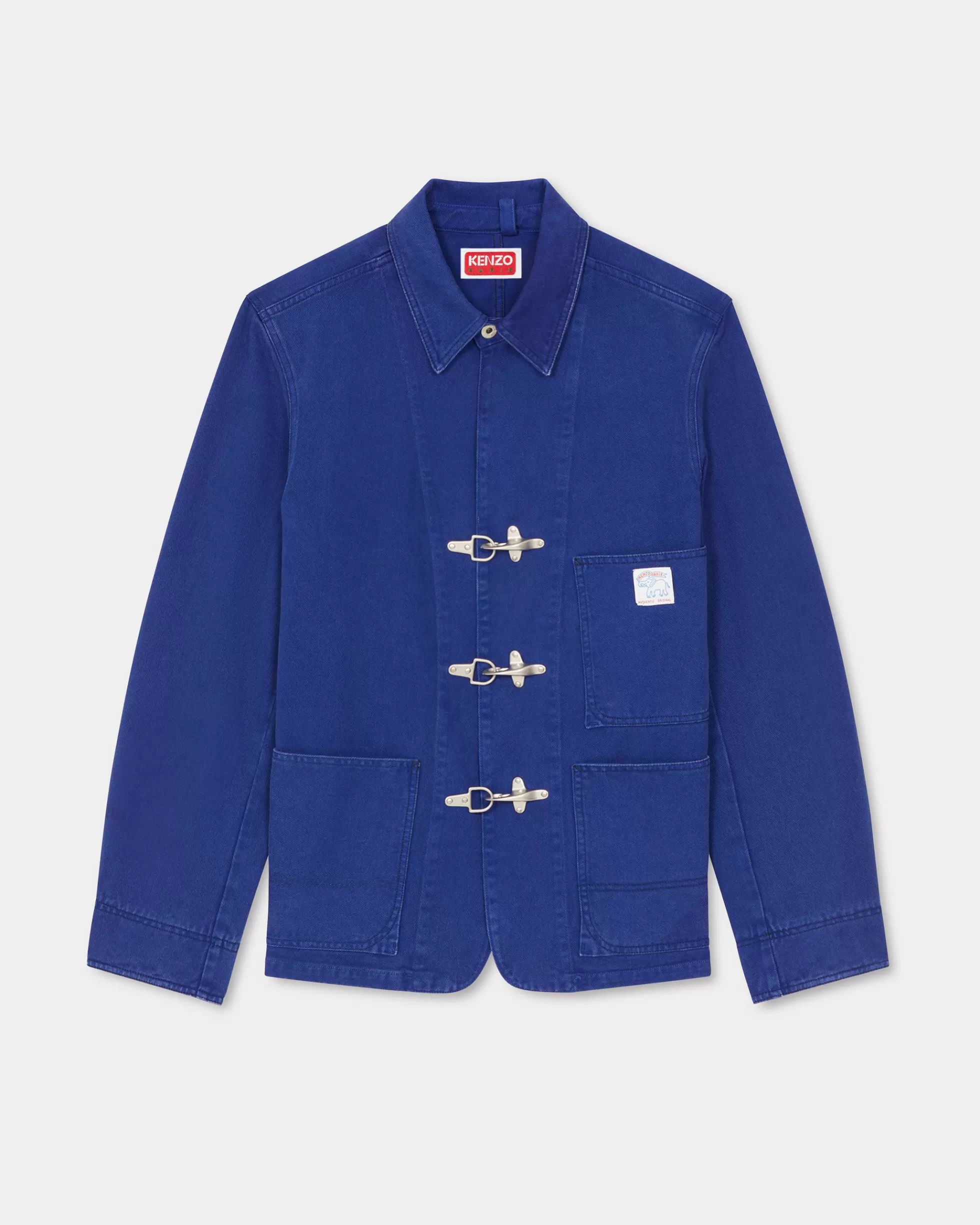 Denim | Jacken und Mäntel>KENZO Lässige Workwear-Jacke „ Éléphant Flag“ Deep Sea Blue