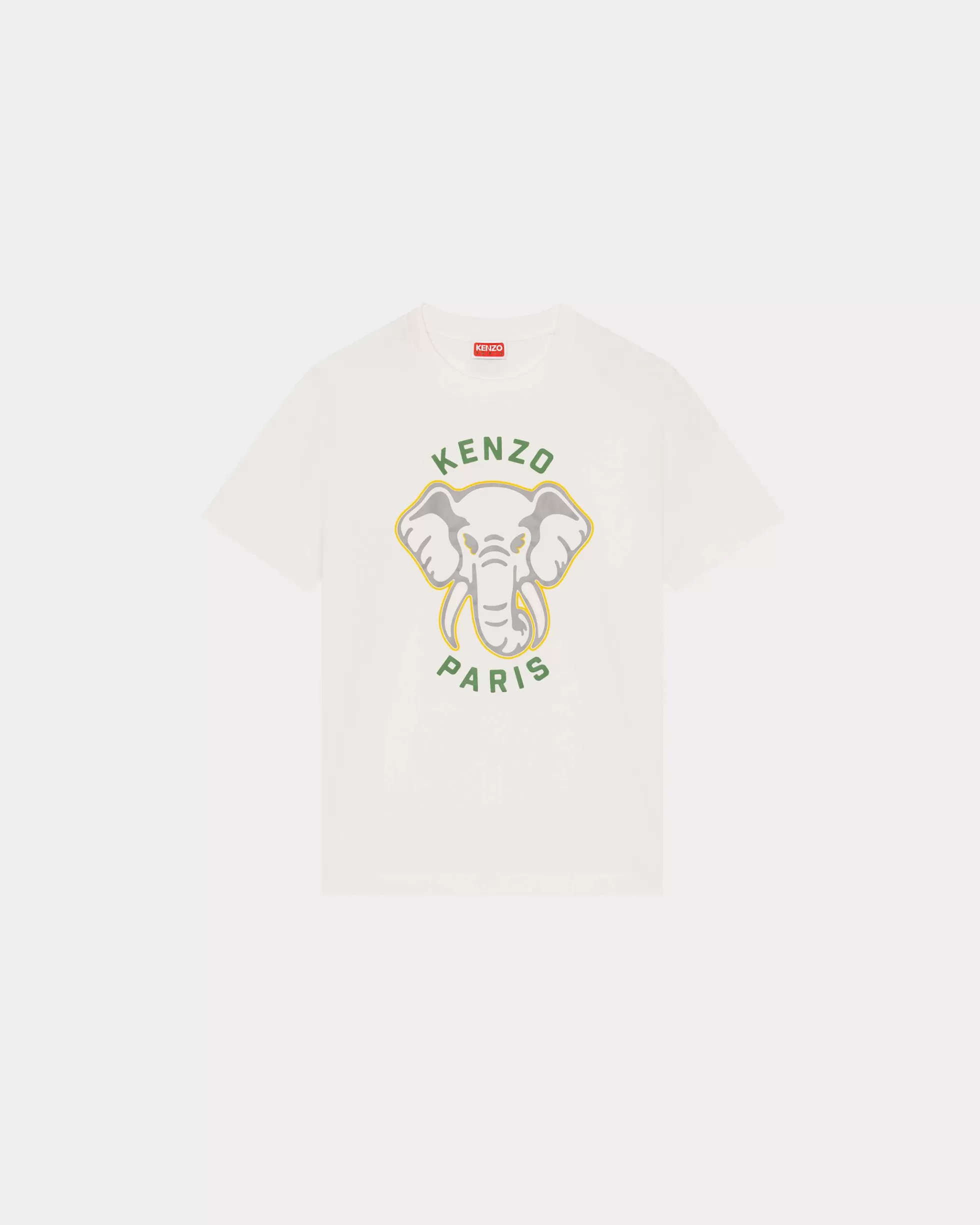 T-shirts und Polos>KENZO Lockeres T-Shirt   Éléphant „Varsity Jungle“ Off White