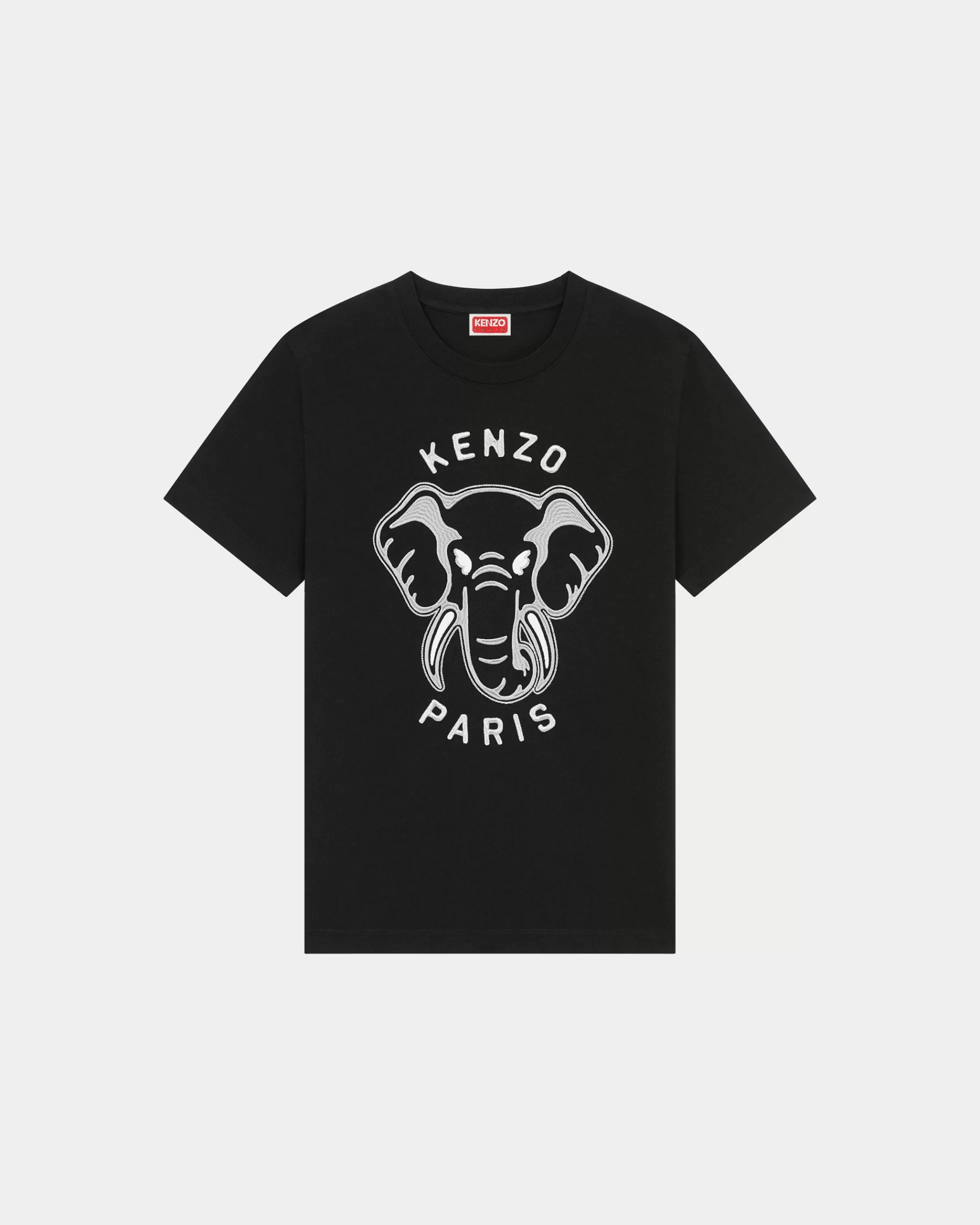 T-shirts und Polos>KENZO Loose-Fit T-Shirt mit „ Elephant“-Stickerei Black