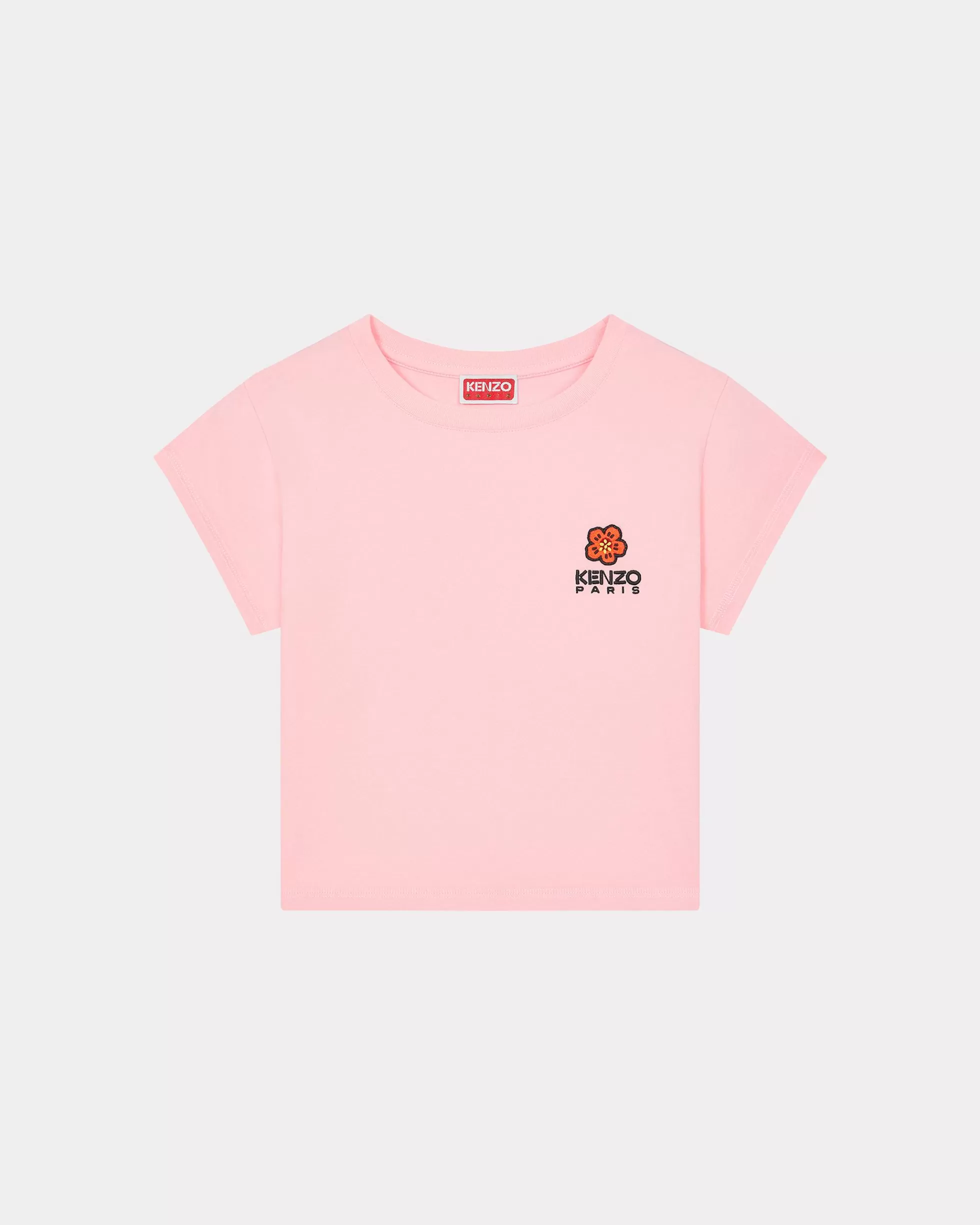 T-shirts und Polos | Geschenke>KENZO Mikro-T-Shirt mit „Boke Flower Crest“-Stickerei Faded Pink