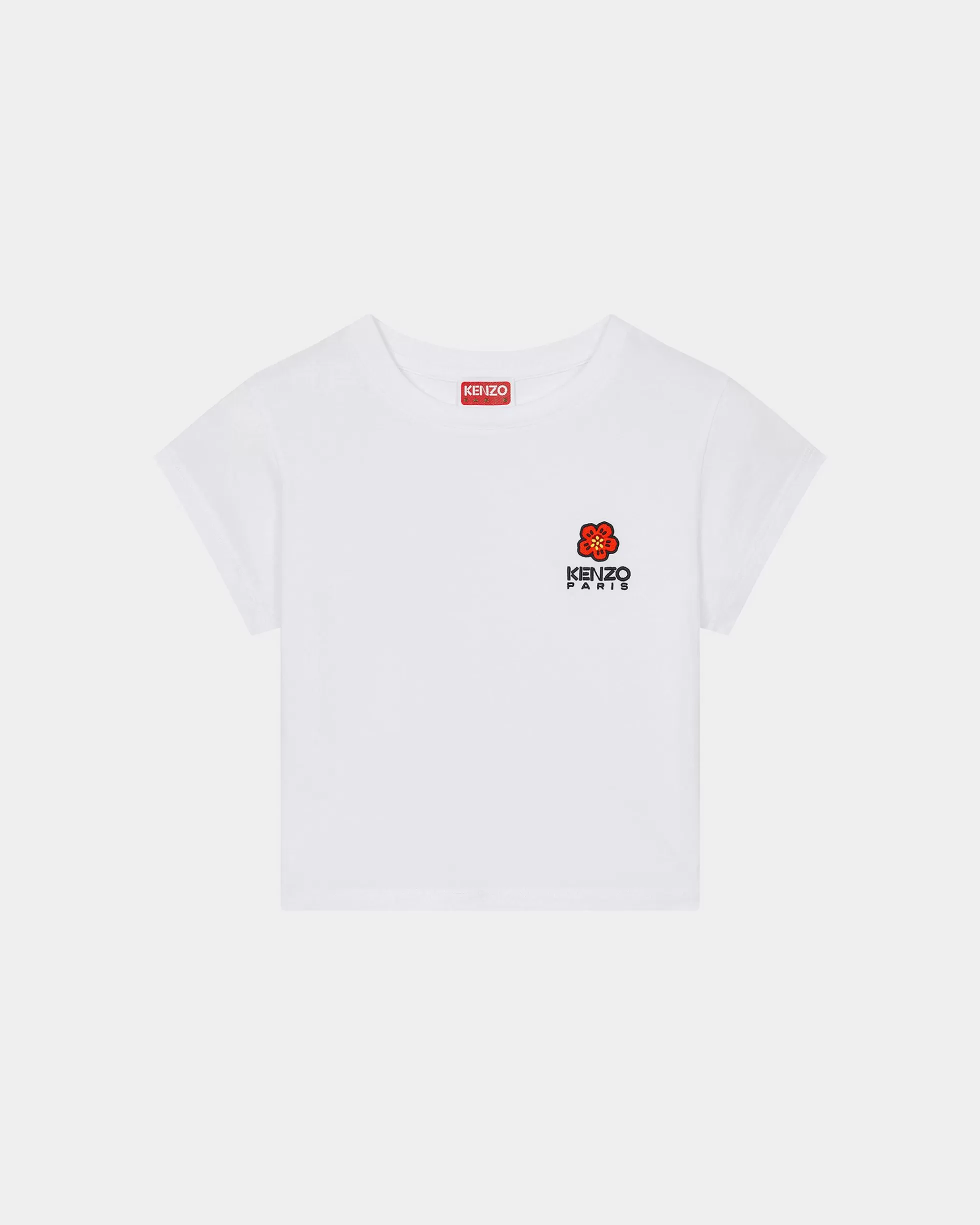 T-shirts und Polos | Geschenke>KENZO Mikro-T-Shirt mit „Boke Flower Crest“-Stickerei White