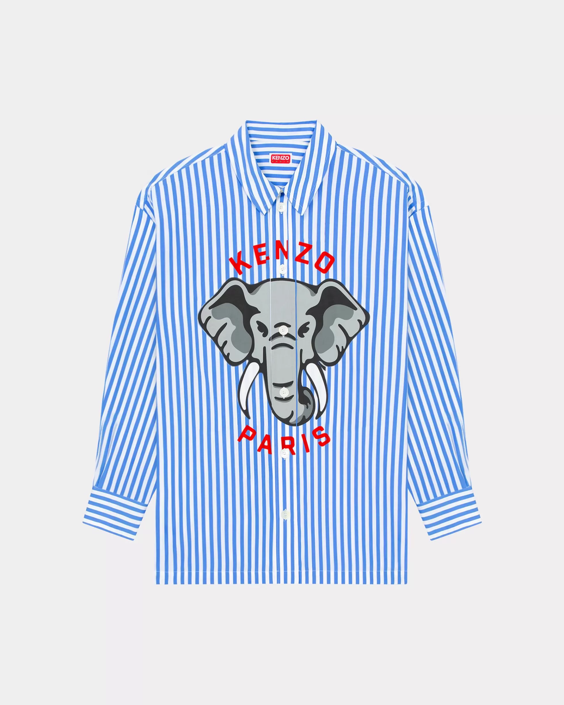 Hemden | Neue>KENZO Oversized geschnittenes Hemd „ Elephant“ Royal Blue