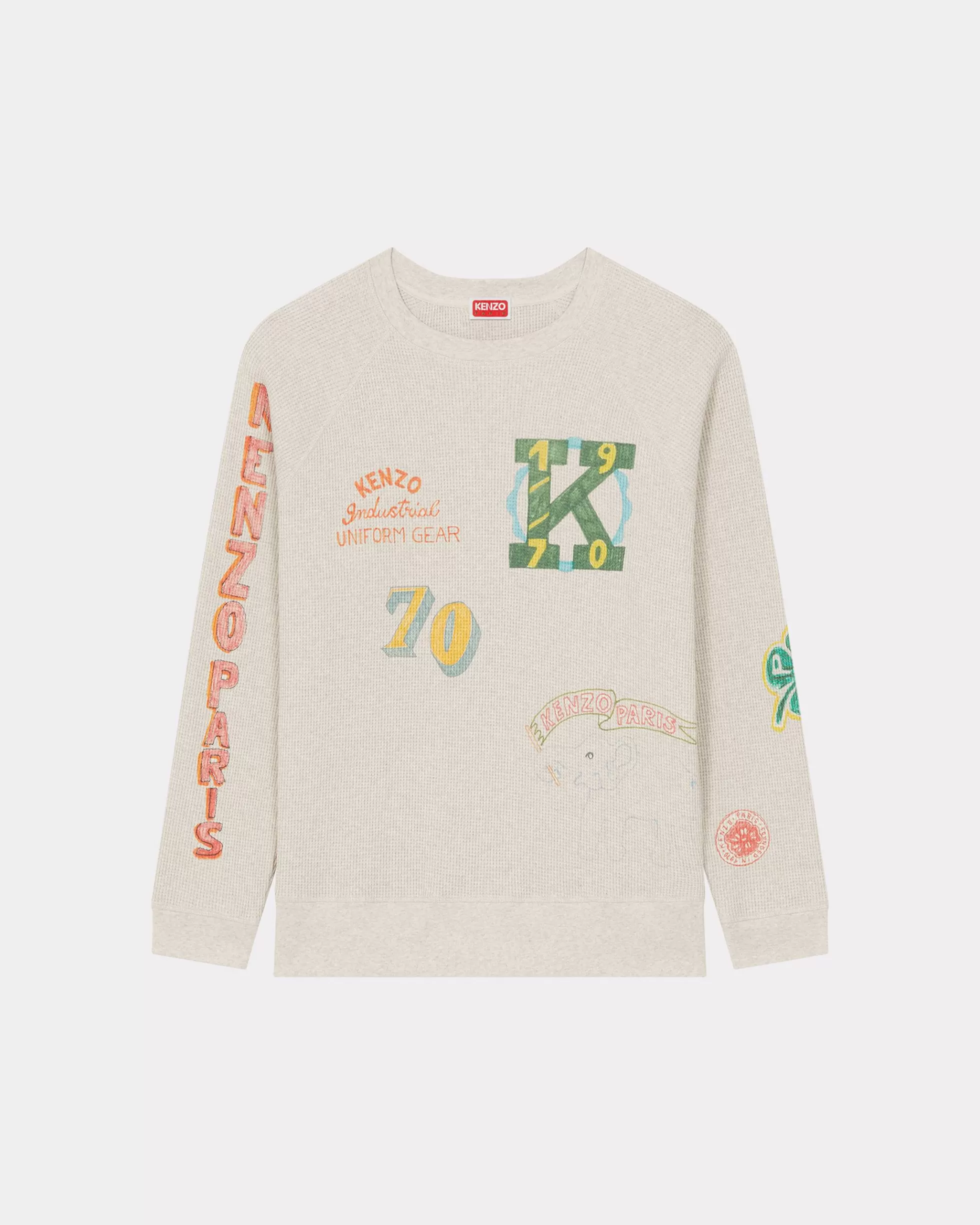 Sweatshirts und Hoodies>KENZO Oversized Sweatshirt „ Drawn Varsity“ Pale Grey