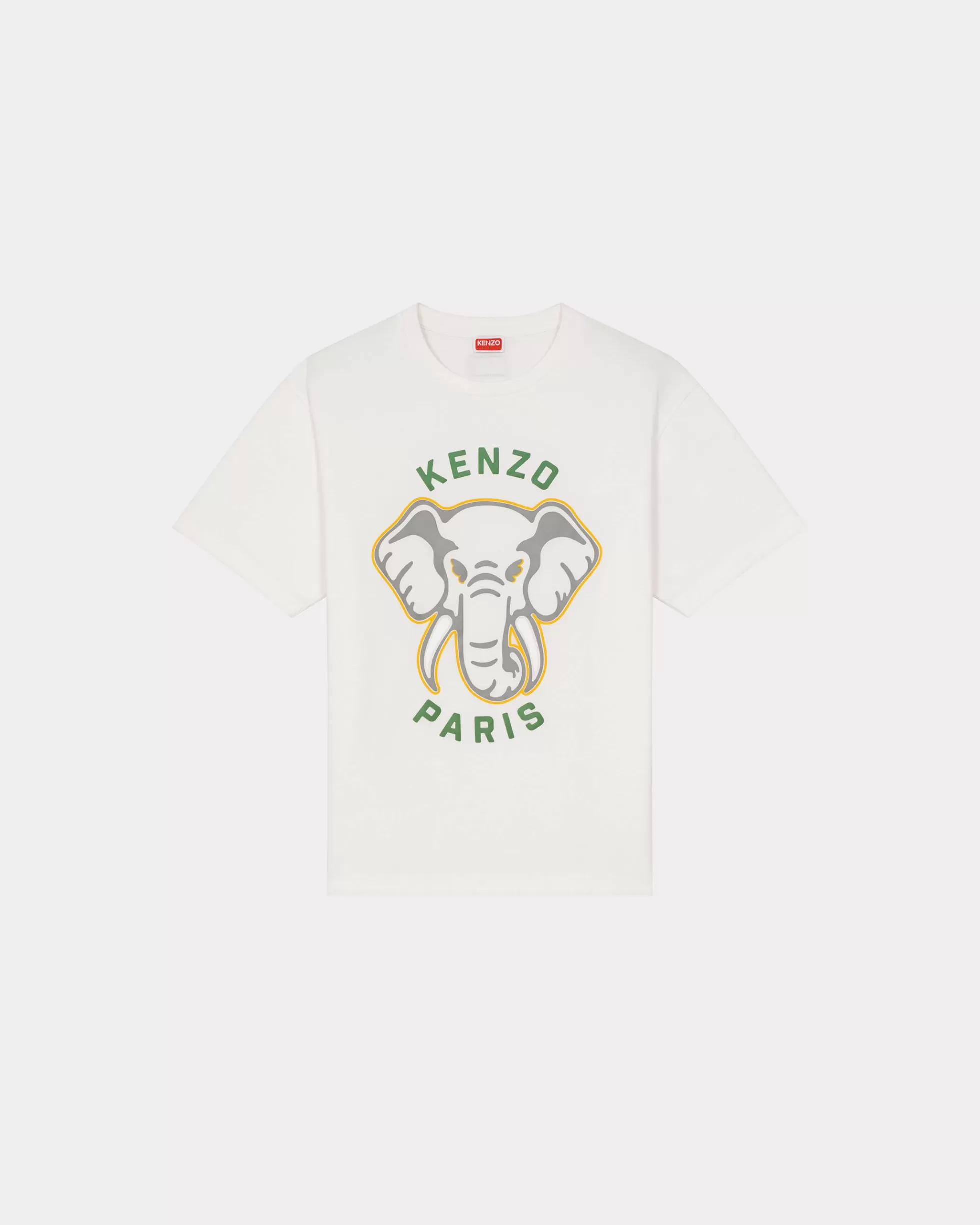 T-shirts und Polos>KENZO Oversized T-Shirt Éléphant „Varsity Jungle“ Off White