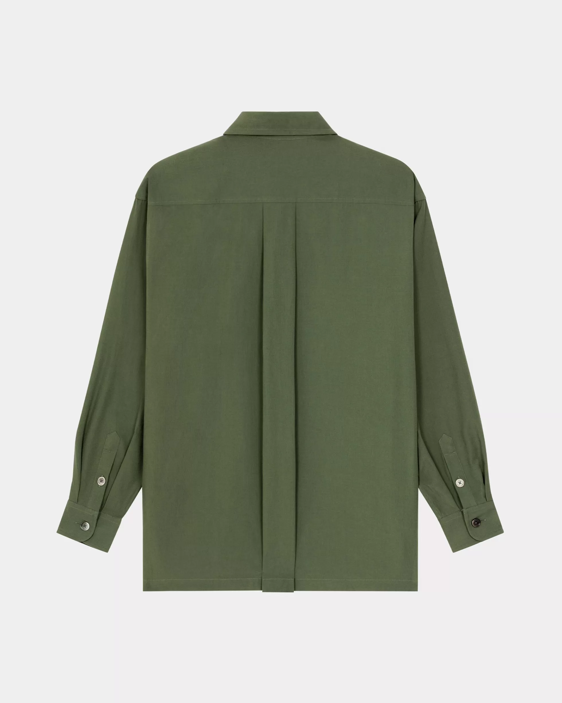 Hemden | Geschenke>KENZO Oversize-Hemd mit „Boke Flower Crest“-Stickerei Dark Khaki