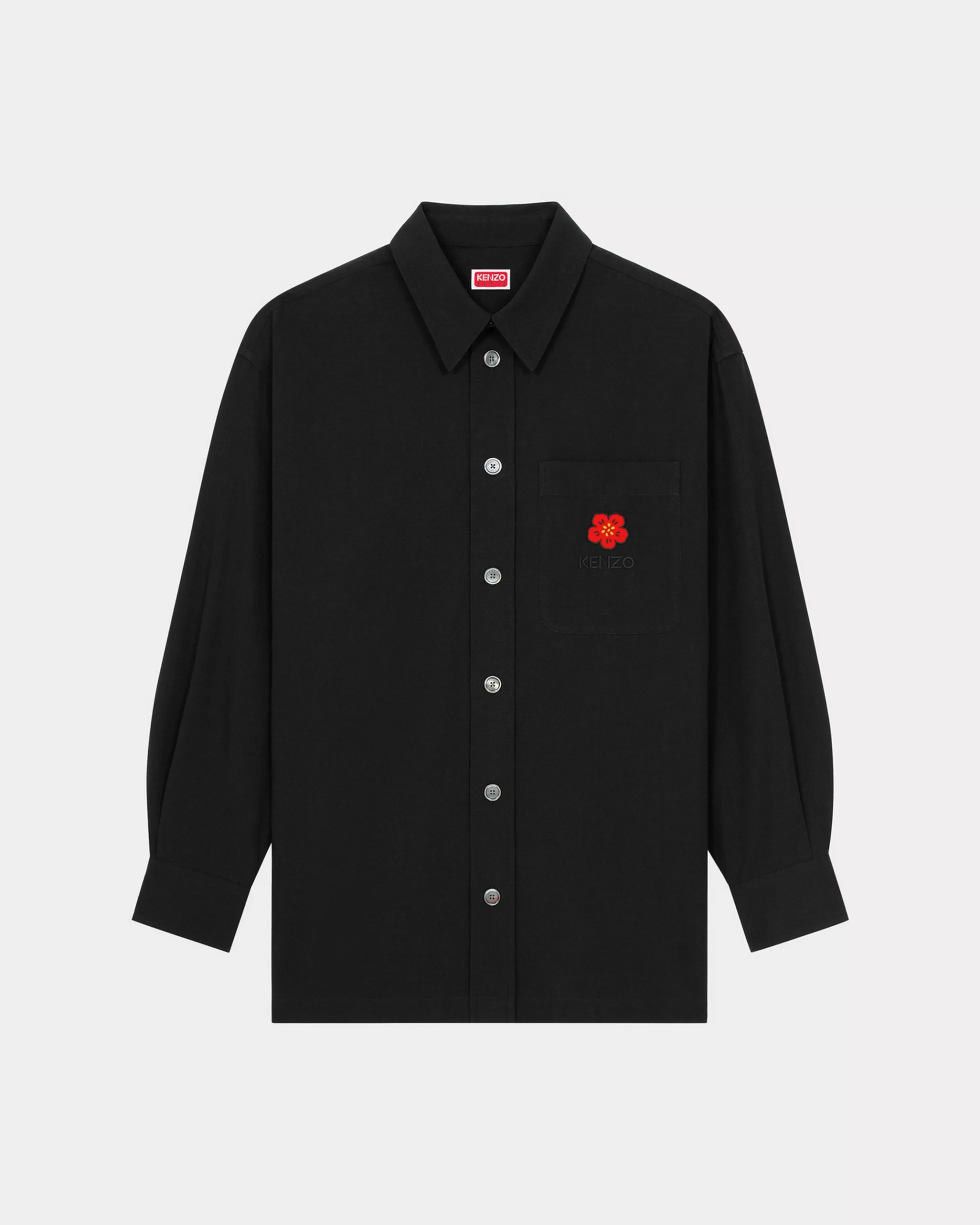 Boke Flower | Hemden>KENZO Oversize-Hemd mit „Boke Flower Crest“-Stickerei Black