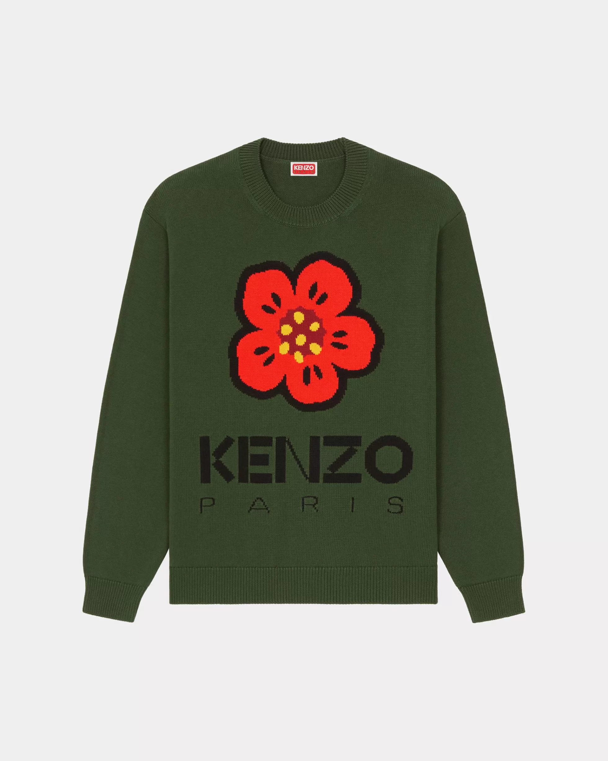 Pullover | Boke Flower>KENZO Pullover „Boke Flower“ aus GOTS-Baumwolle Dark Khaki