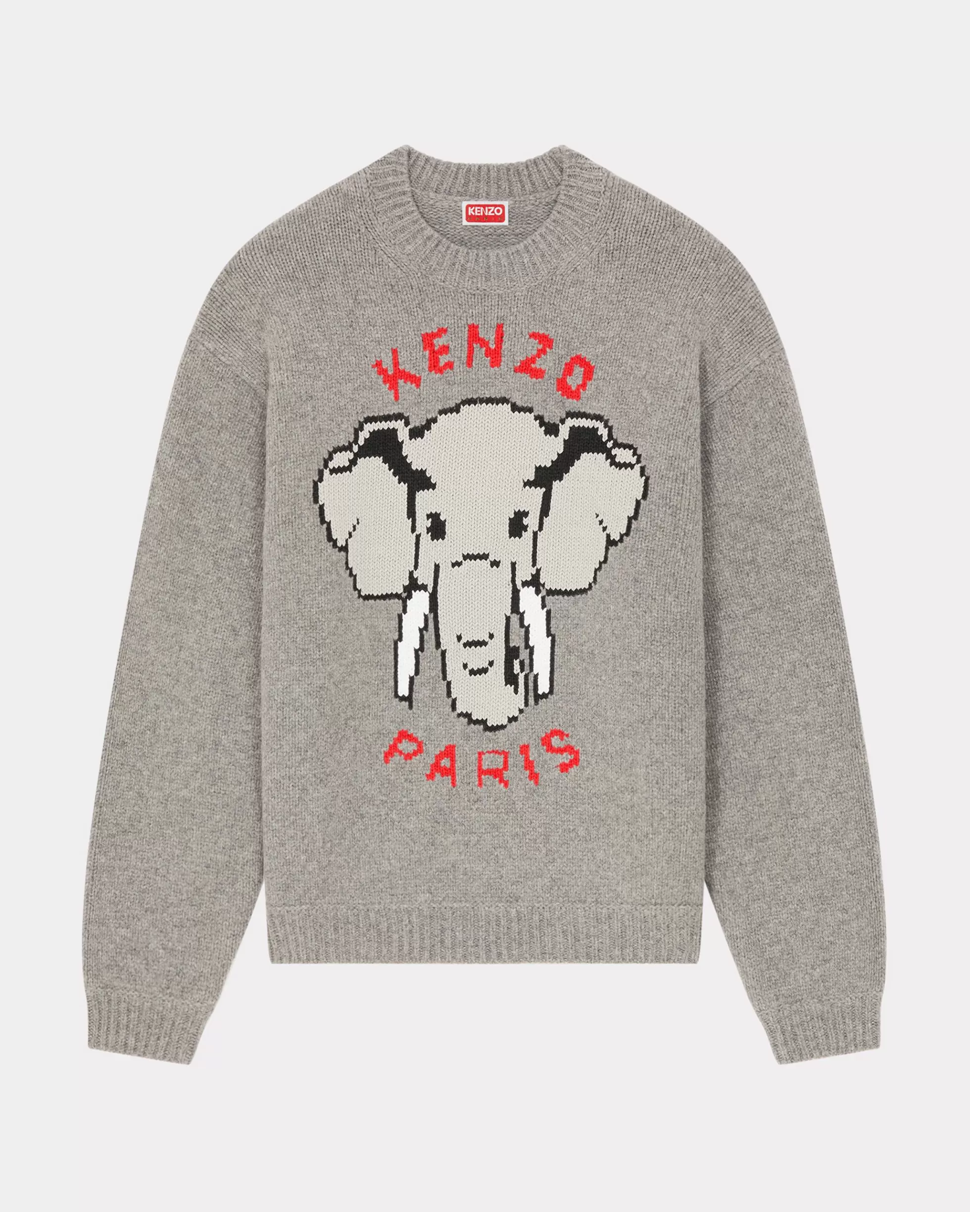 Pullover>KENZO Pullover mit „ Éléphant“-Stickerei Misty Grey