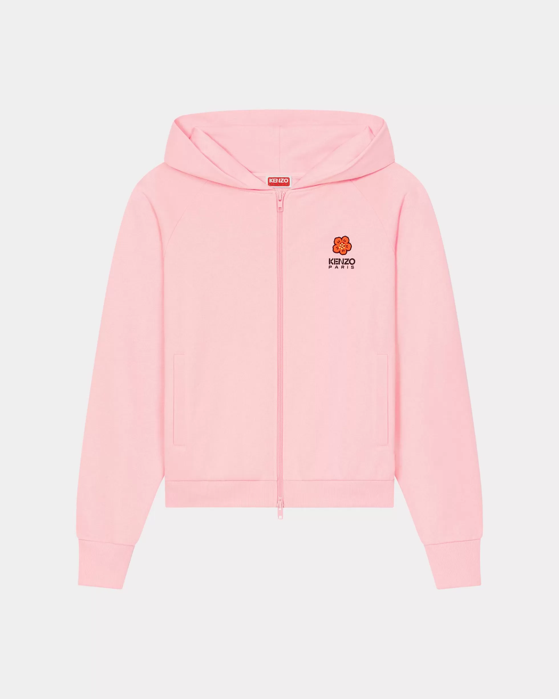 Sweatshirts und Hoodies | Geschenke>KENZO Reißverschluss-Kapuzensweatshirt mit „Boke Flower Crest“-Stickerei Faded Pink