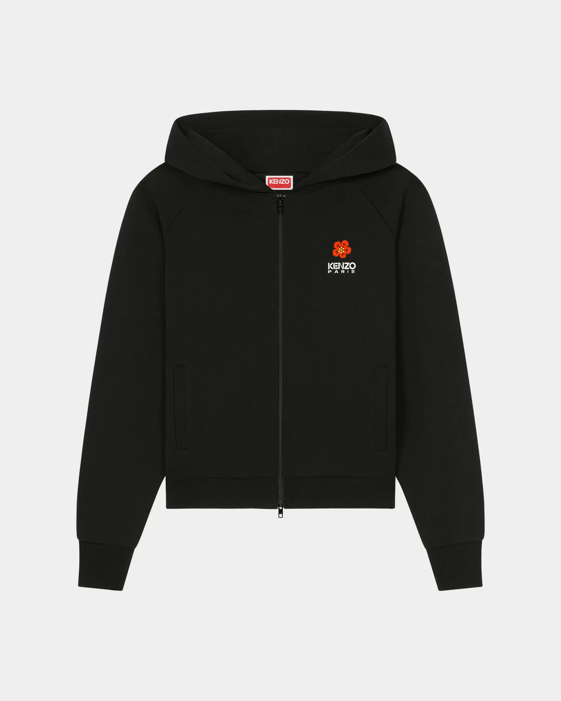 Sweatshirts und Hoodies | Geschenke>KENZO Reißverschluss-Kapuzensweatshirt mit „Boke Flower Crest“-Stickerei Black