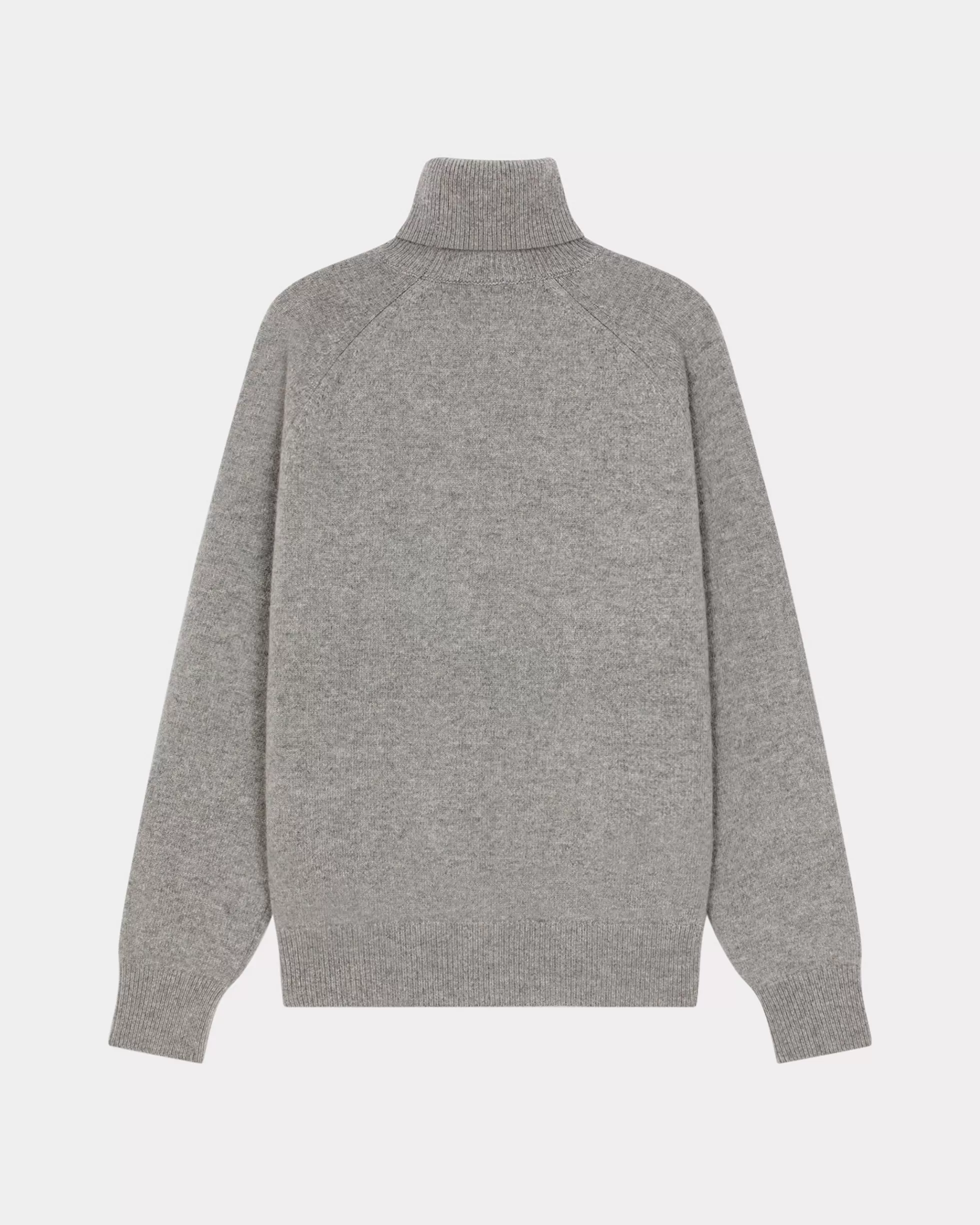 Pullover>KENZO Rollkragenpullover aus RWS-Wolle mit „Boke Flower Crest“ Pearl Grey