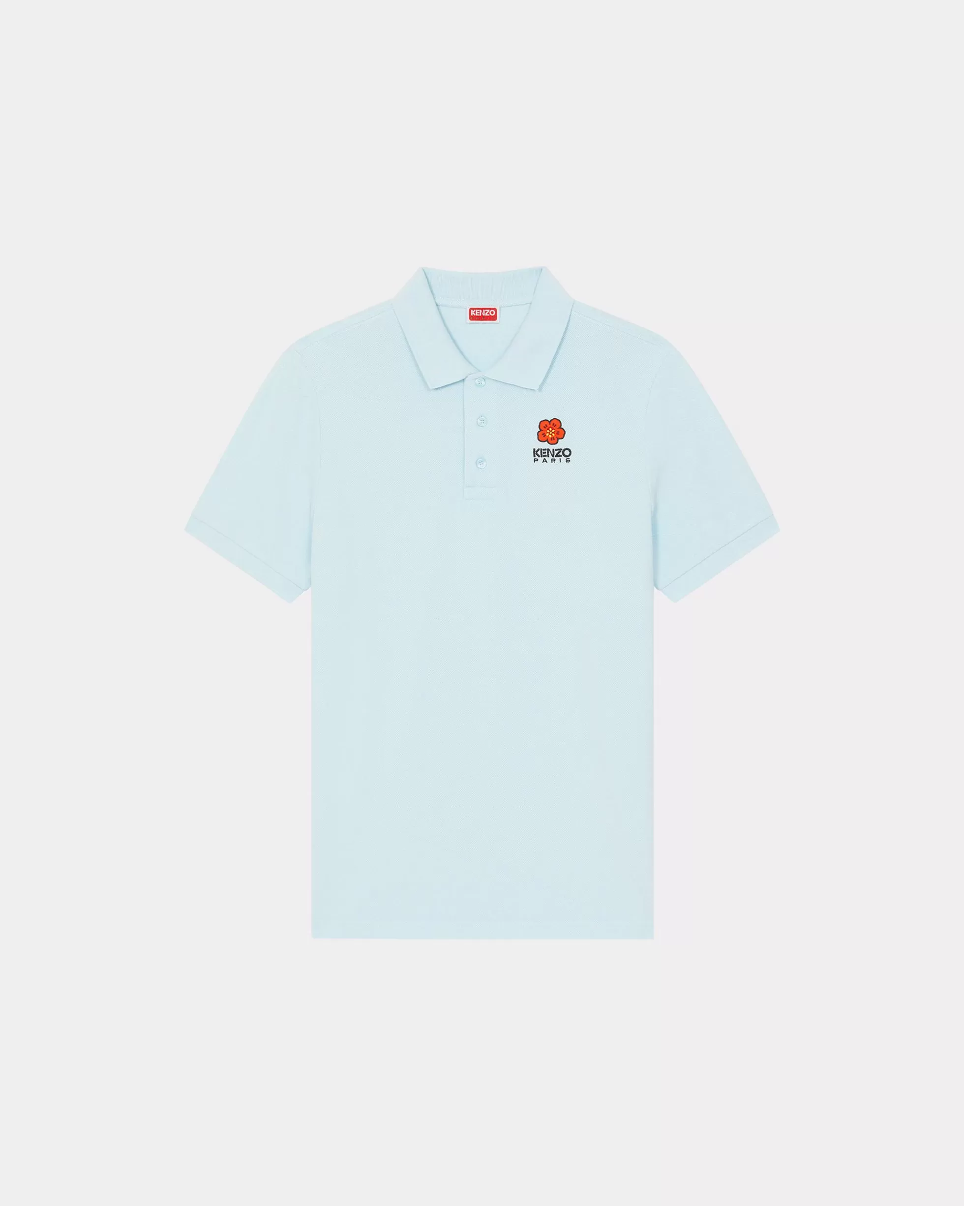 T-shirts und Polos | Boke Flower>KENZO Slim Fit Poloshirt mit „Boke Flower Crest“-Stickerei Light Blue