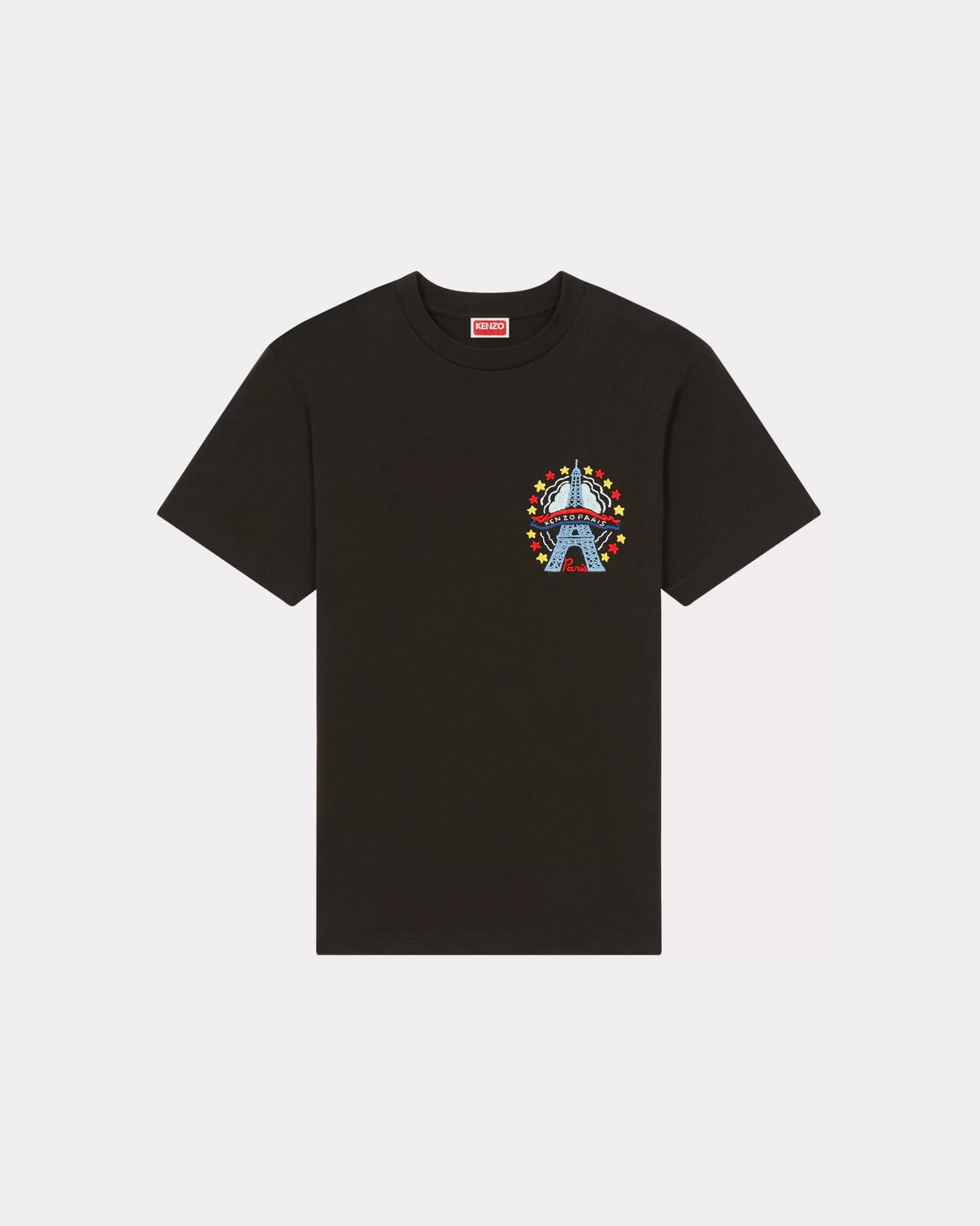 T-shirts und Polos>KENZO Slim-Fit T-Shirt mit „ Drawn Varsity“-Stickerei Black