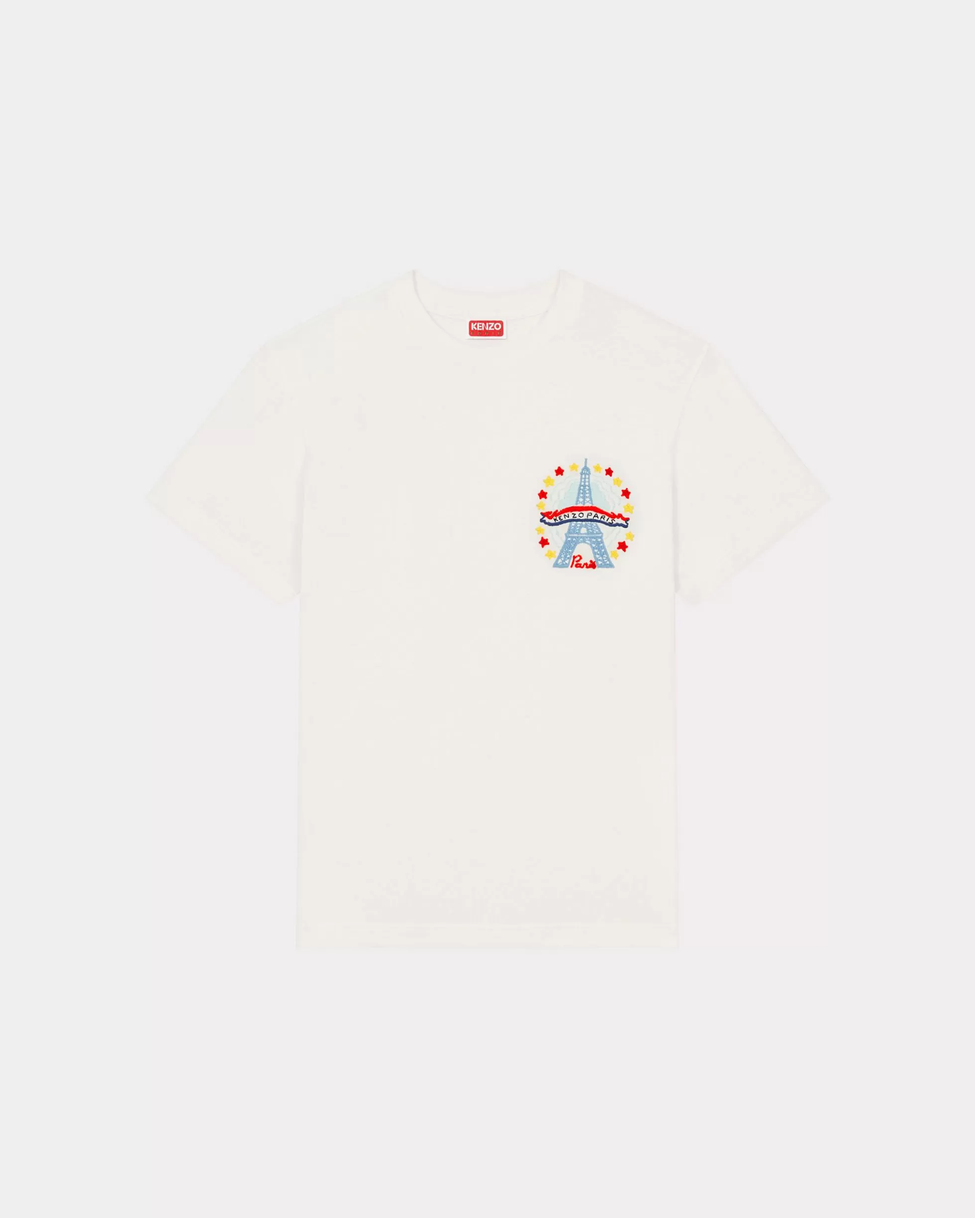 T-shirts und Polos | Geschenke>KENZO Slim-Fit T-Shirt mit „ Drawn Varsity“-Stickerei Off White