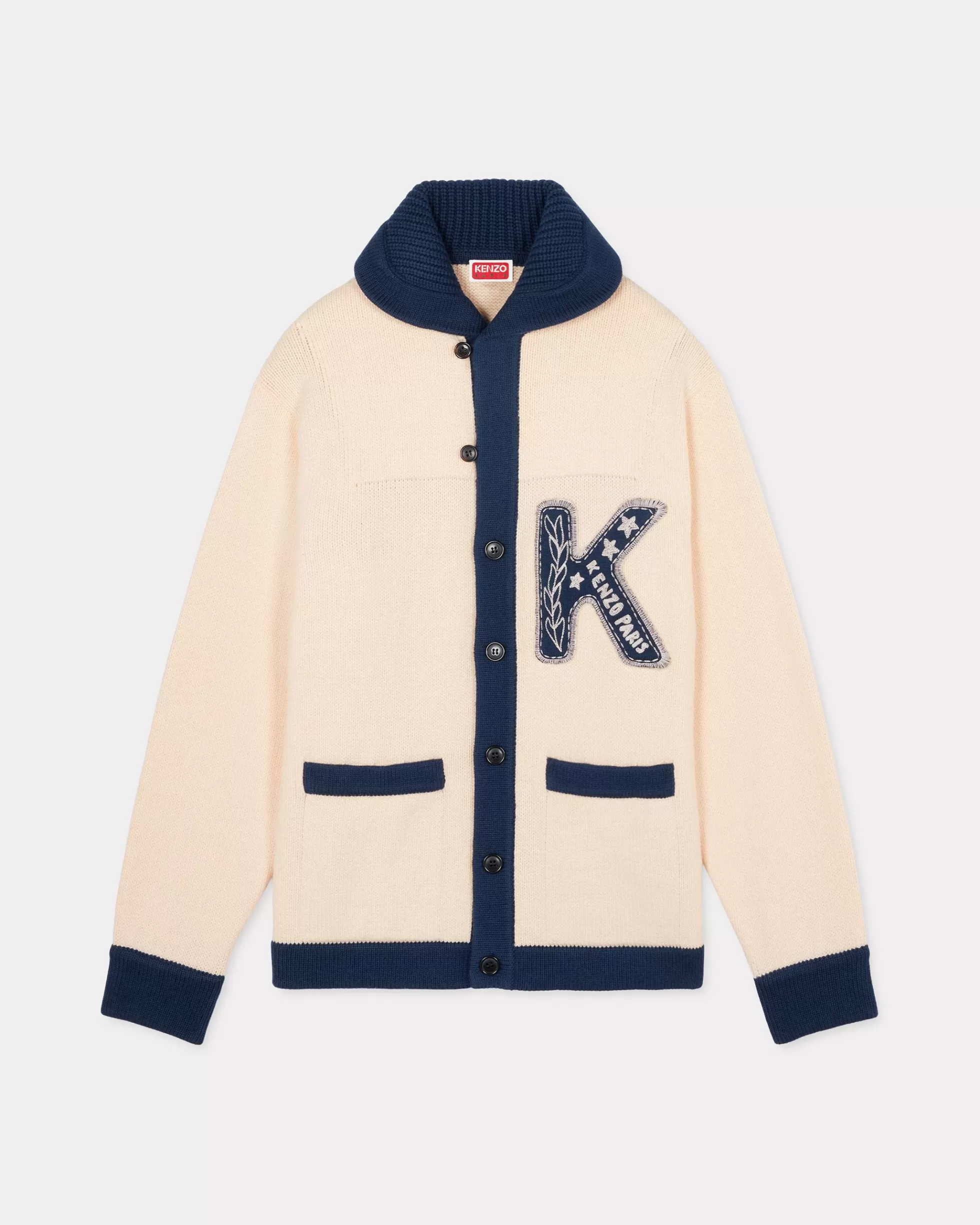 Pullover | Neue>KENZO Strickjacke „ Drawn Varsity“ Off White