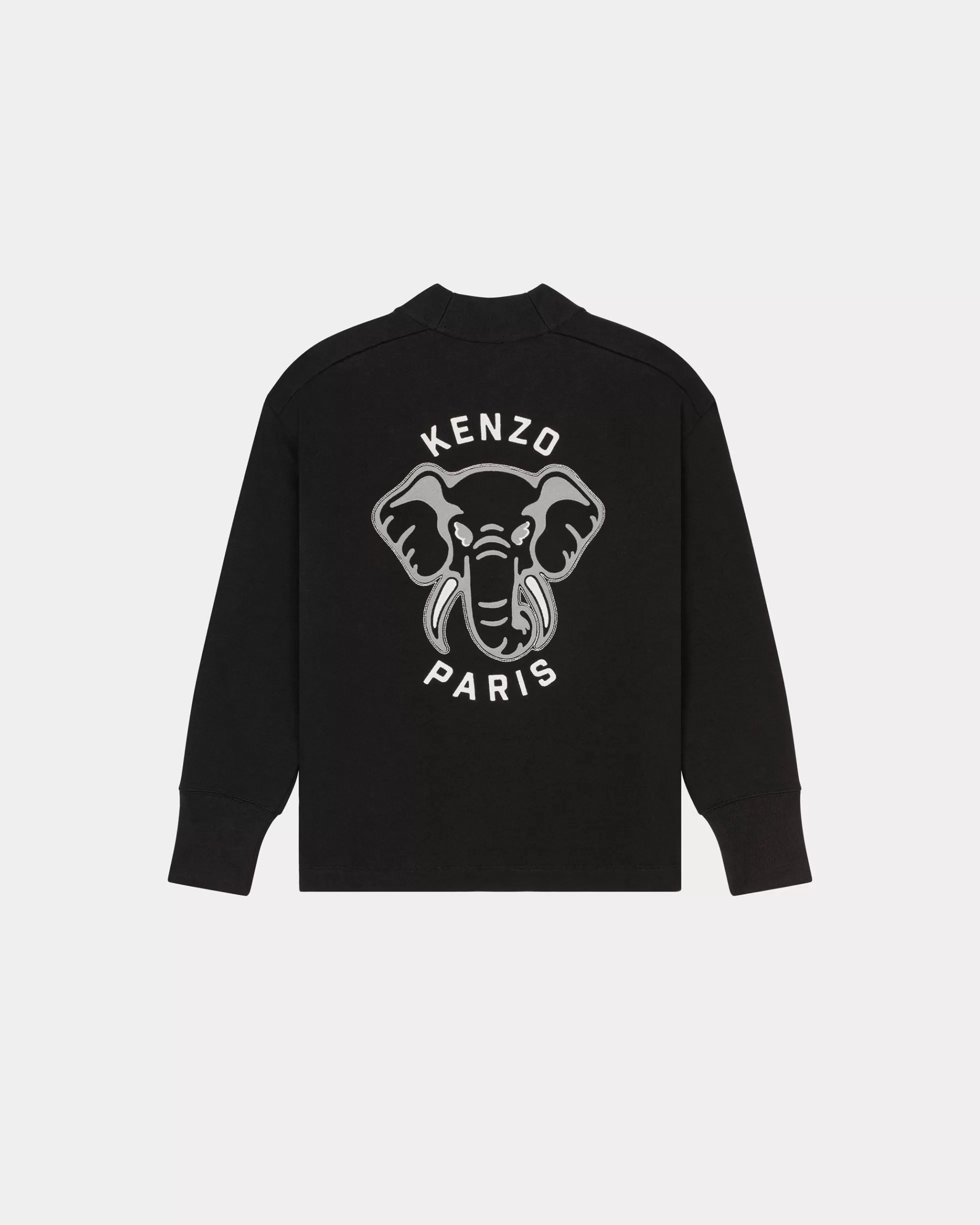 Pullover | Sweatshirts und Hoodies>KENZO Strickjacke Éléphant „Varsity Jungle“ Black