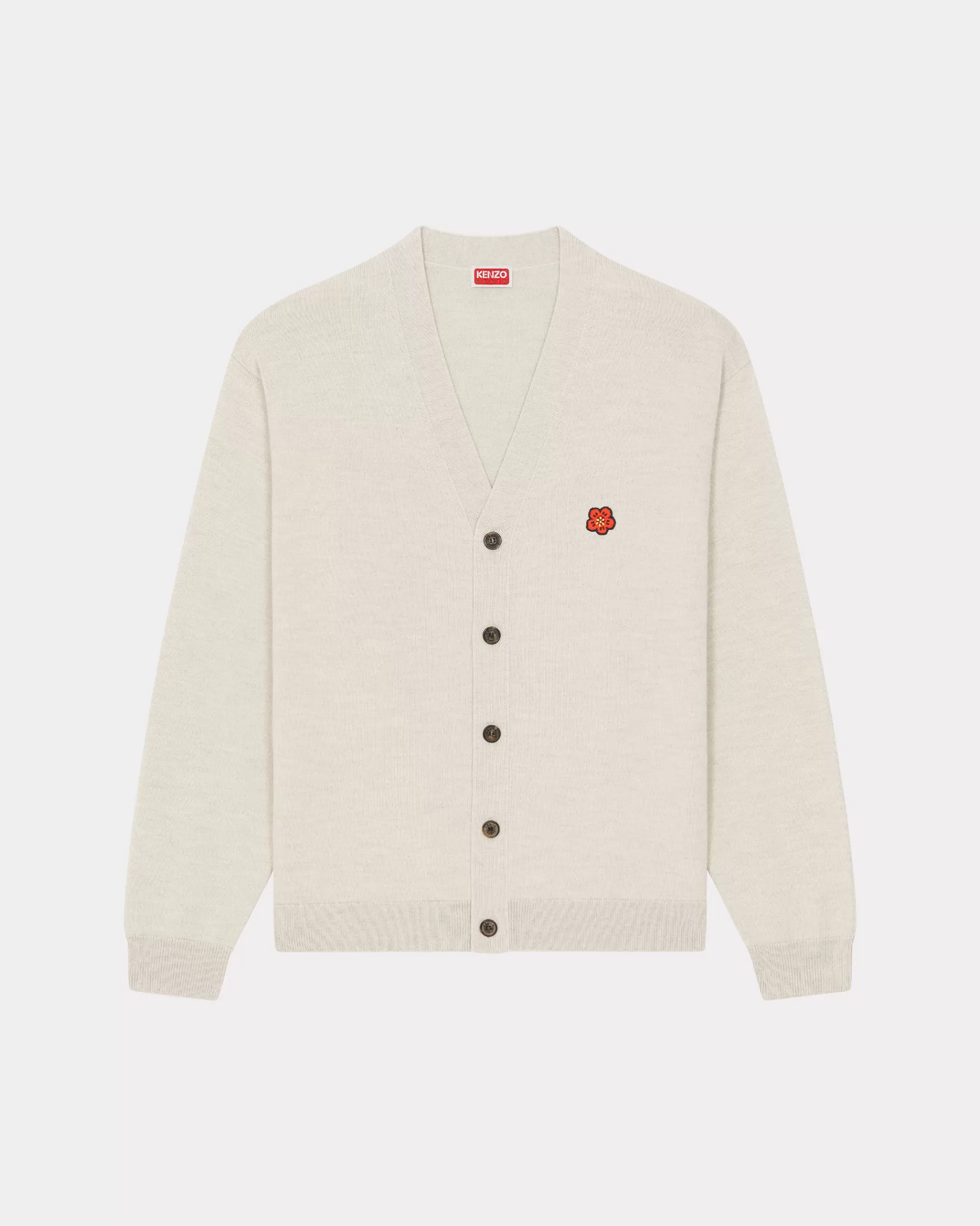 Pullover | Boke Flower>KENZO Strickjacke mit „BOKE FLOWER Crest“-Stickerei Pale Grey