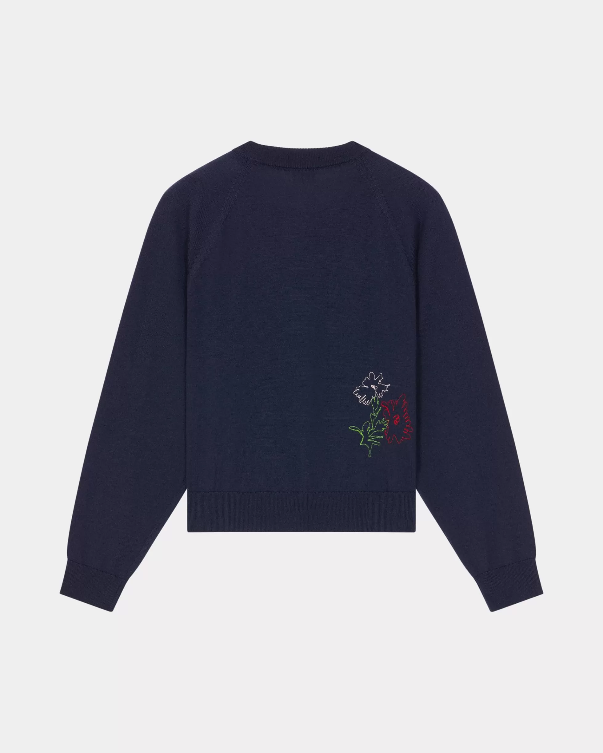 Pullover | Neue>KENZO Strickjacke mit „ Drawn Flowers“-Stickerei Midnight Blue