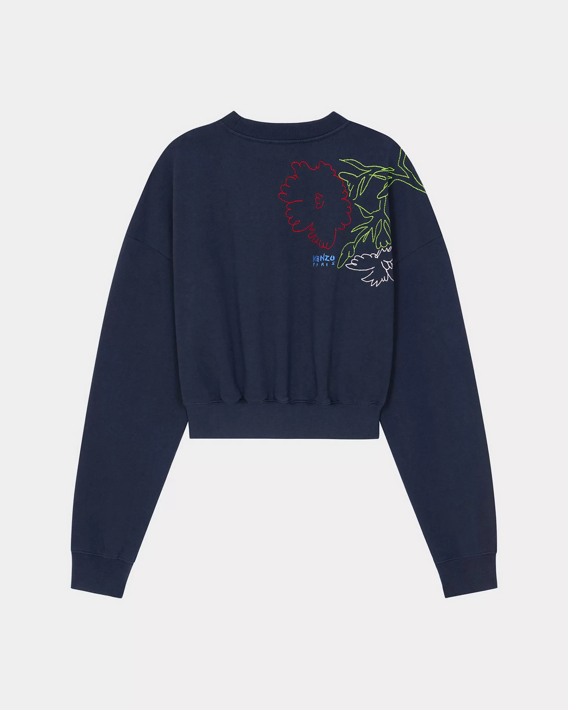 Sweatshirts und Hoodies | Neue>KENZO Sweatshirt mit „ Drawn Flowers“-Stickerei Midnight Blue