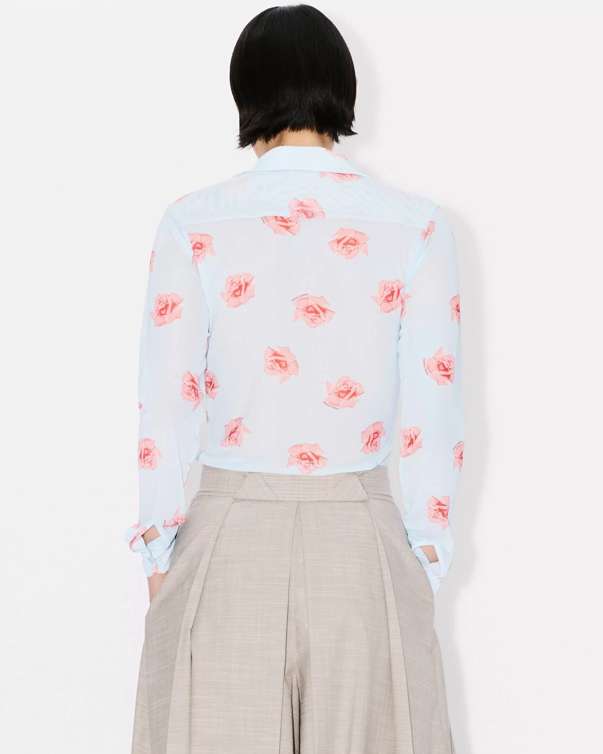 Hemd und Tops>KENZO Tailliertes Hemd „ Rose” Light Blue