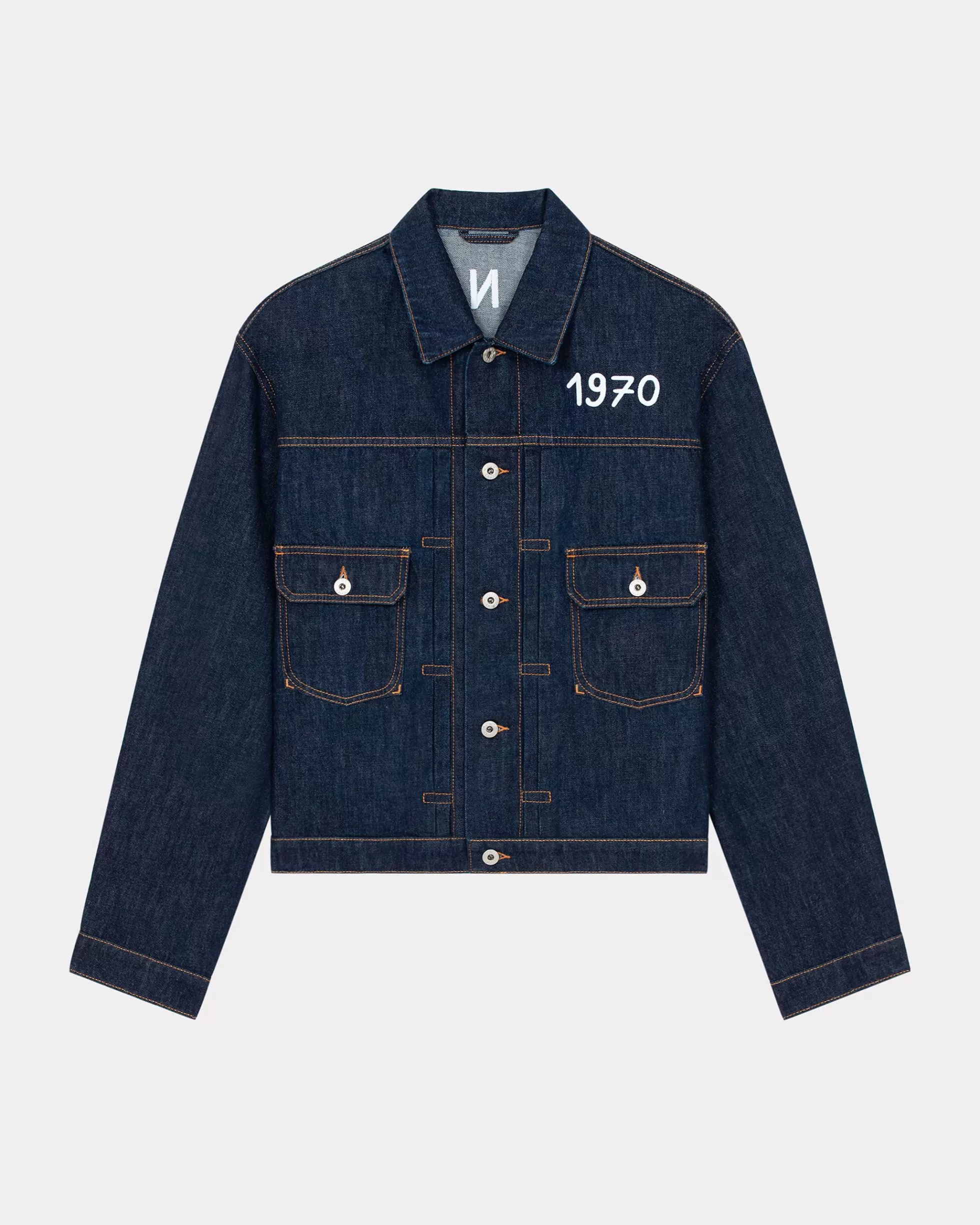 Denim | Jacken und Mäntel>KENZO Truckerjacke aus Denim mit „Year of the Dragon“-Stickerei Rinse Blue Denim