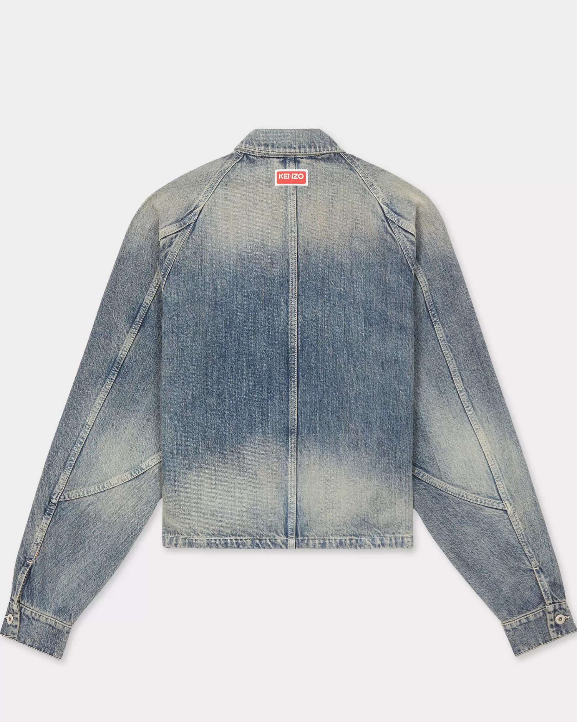 Denim | Jacken und Mäntel>KENZO Truckerjacke „ Creations“ Stone Bl Dirty Blue Denim