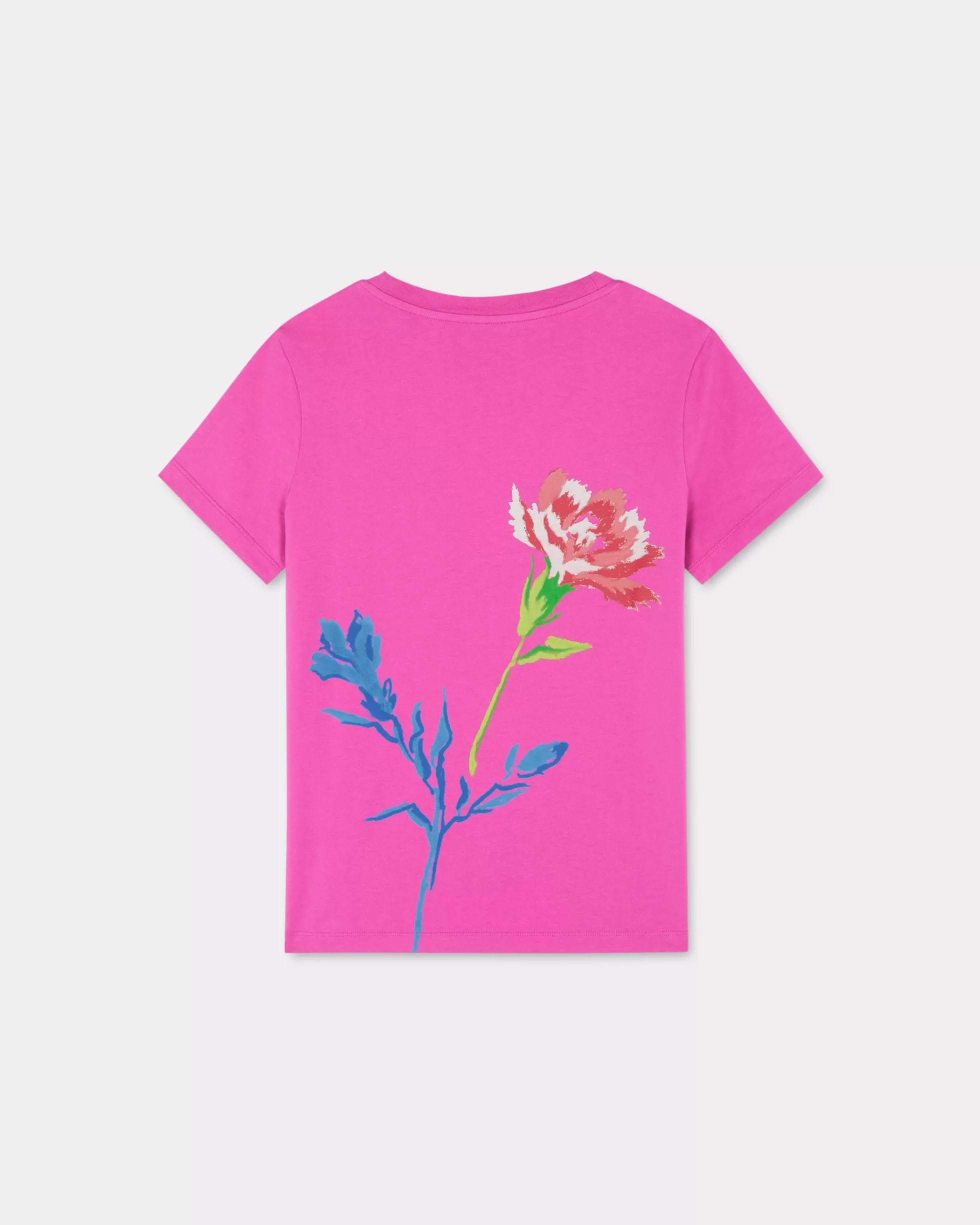 T-shirts und Polos | Neue>KENZO T-Shirt „ Drawn Flowers“ Deep Fuschia