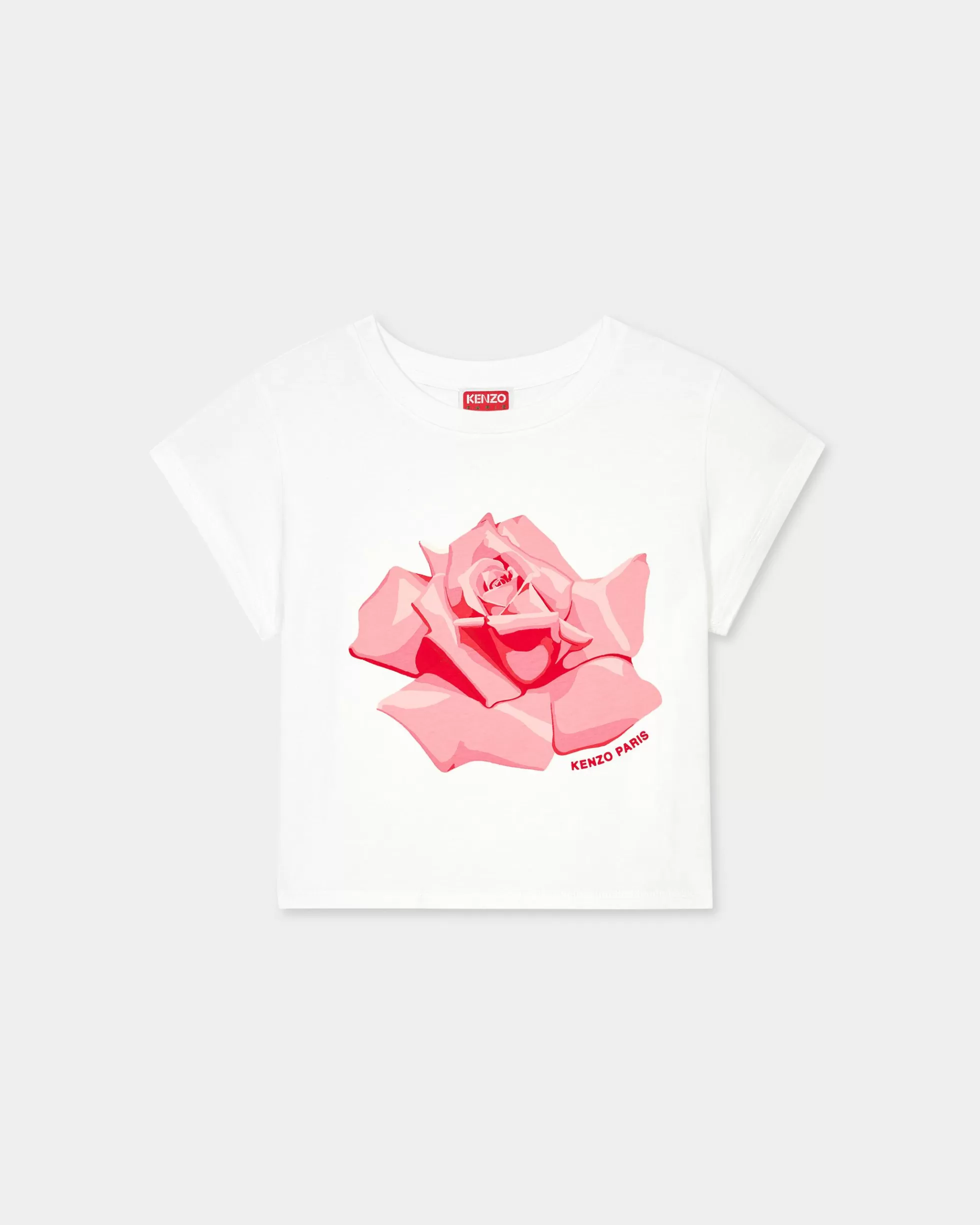 T-shirts und Polos | Geschenke>KENZO T-Shirt „ Rose“ in Micro-Passform Off White