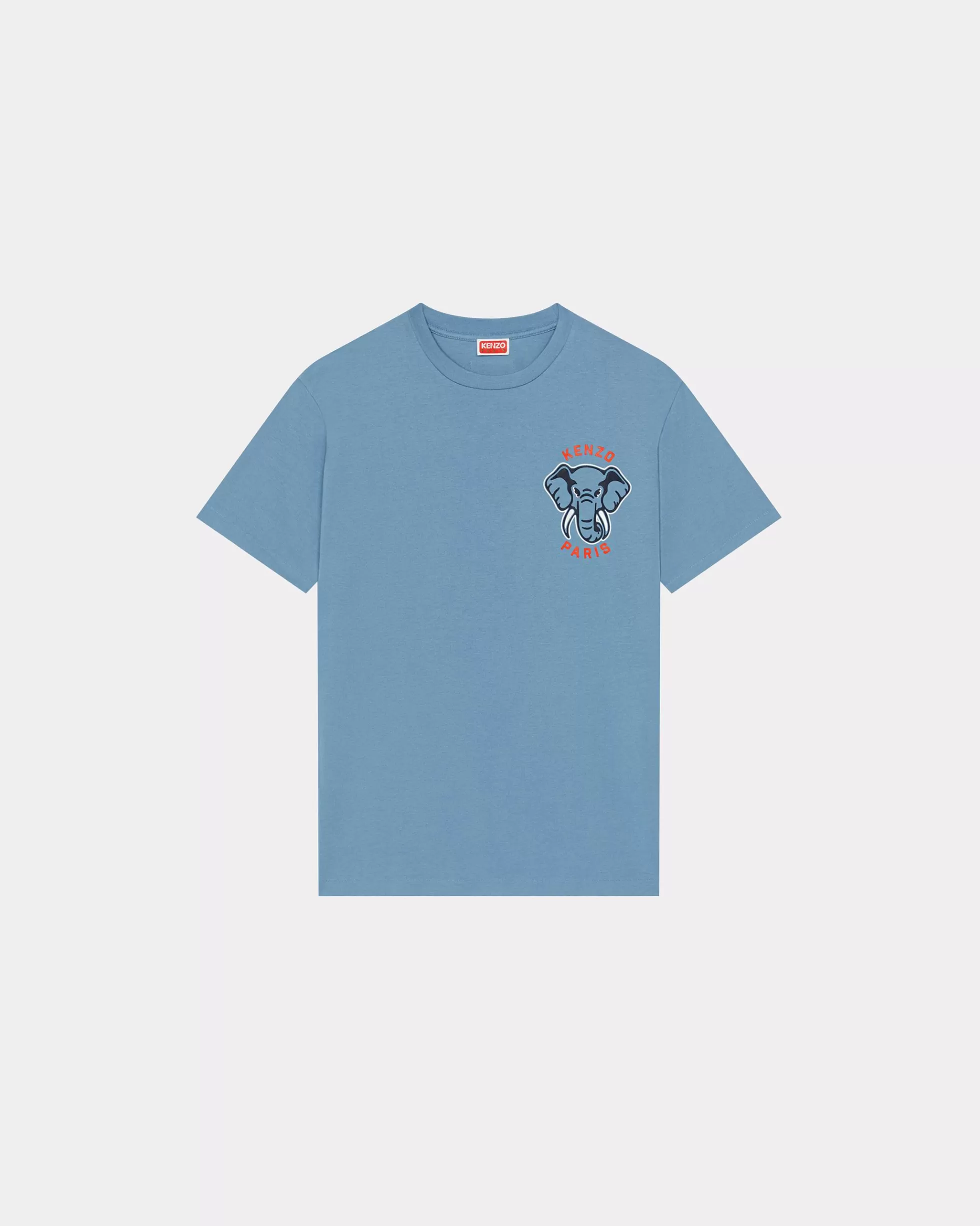 T-shirts und Polos>KENZO T-Shirt Éléphant „Varsity Jungle“ Cyan