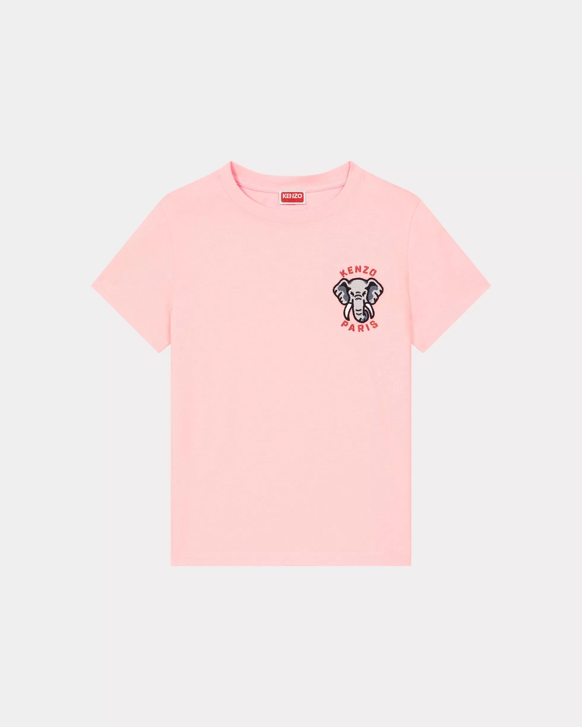 T-shirts und Polos>KENZO T-Shirt mit „ Elephant Crest“-Stickerei Faded Pink