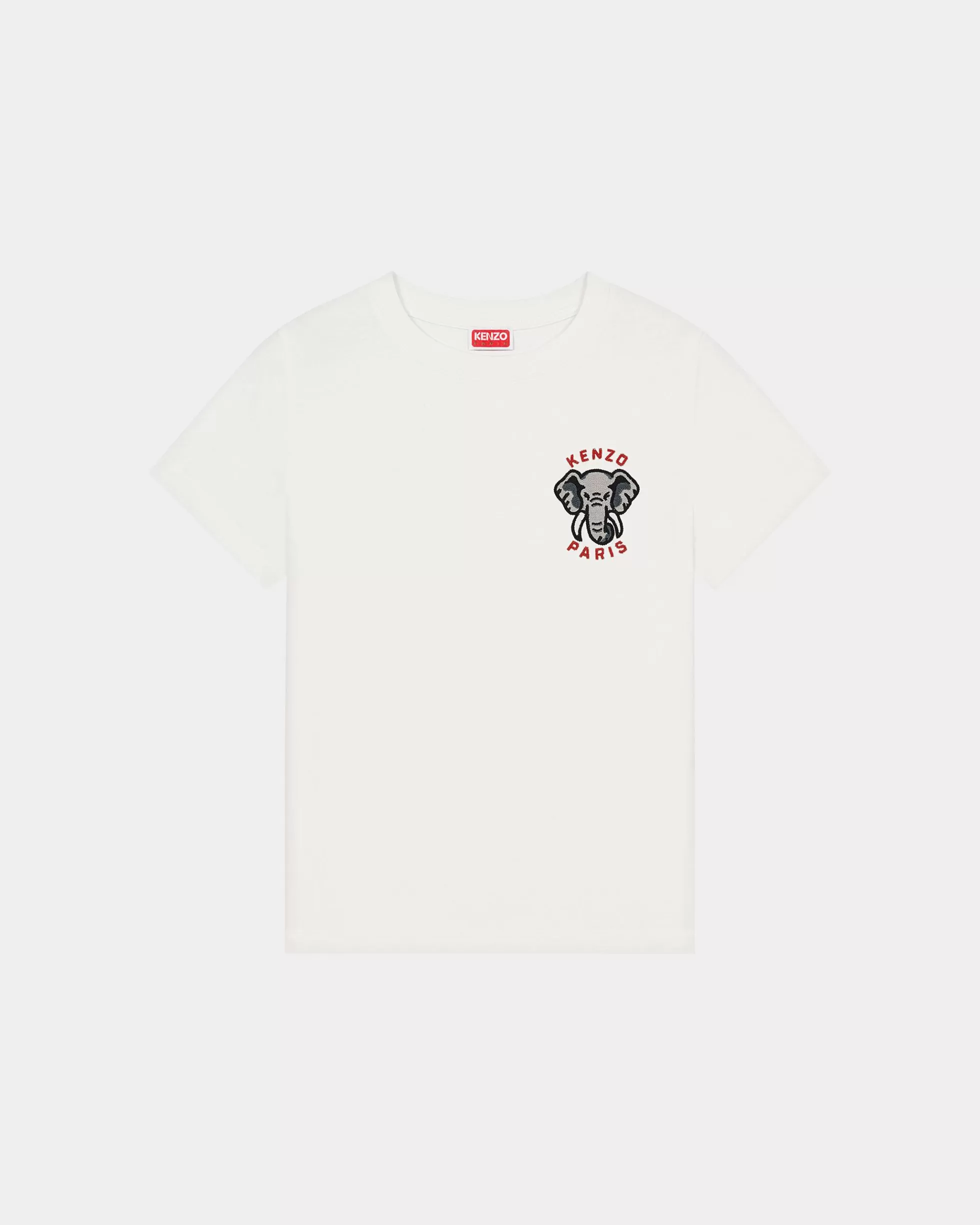 T-shirts und Polos>KENZO T-Shirt mit „ Elephant Crest“-Stickerei Off White