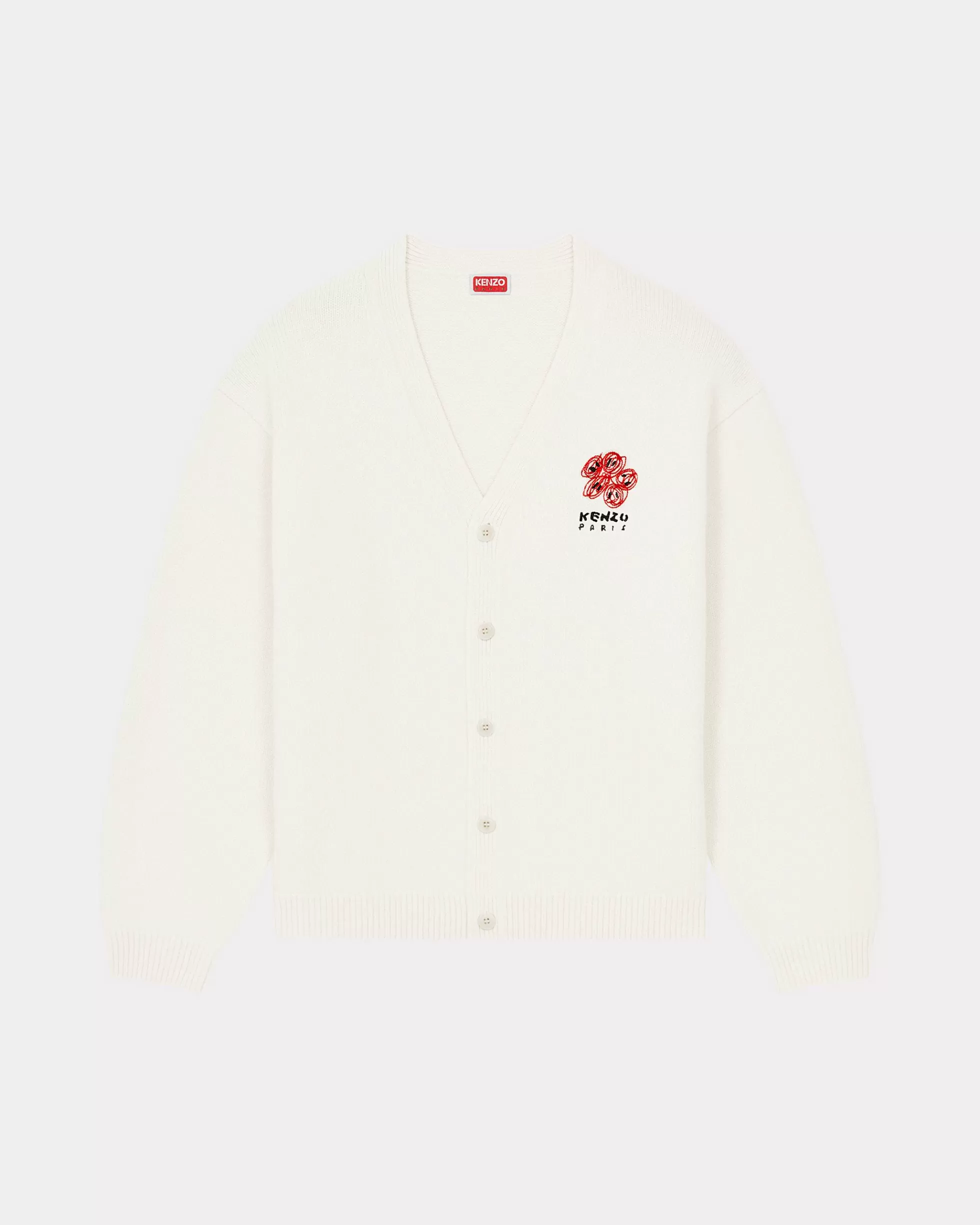 Pullover | Pullover>KENZO Unisex Cardigan mit „ Drawn Varsity“-Stickerei Off White