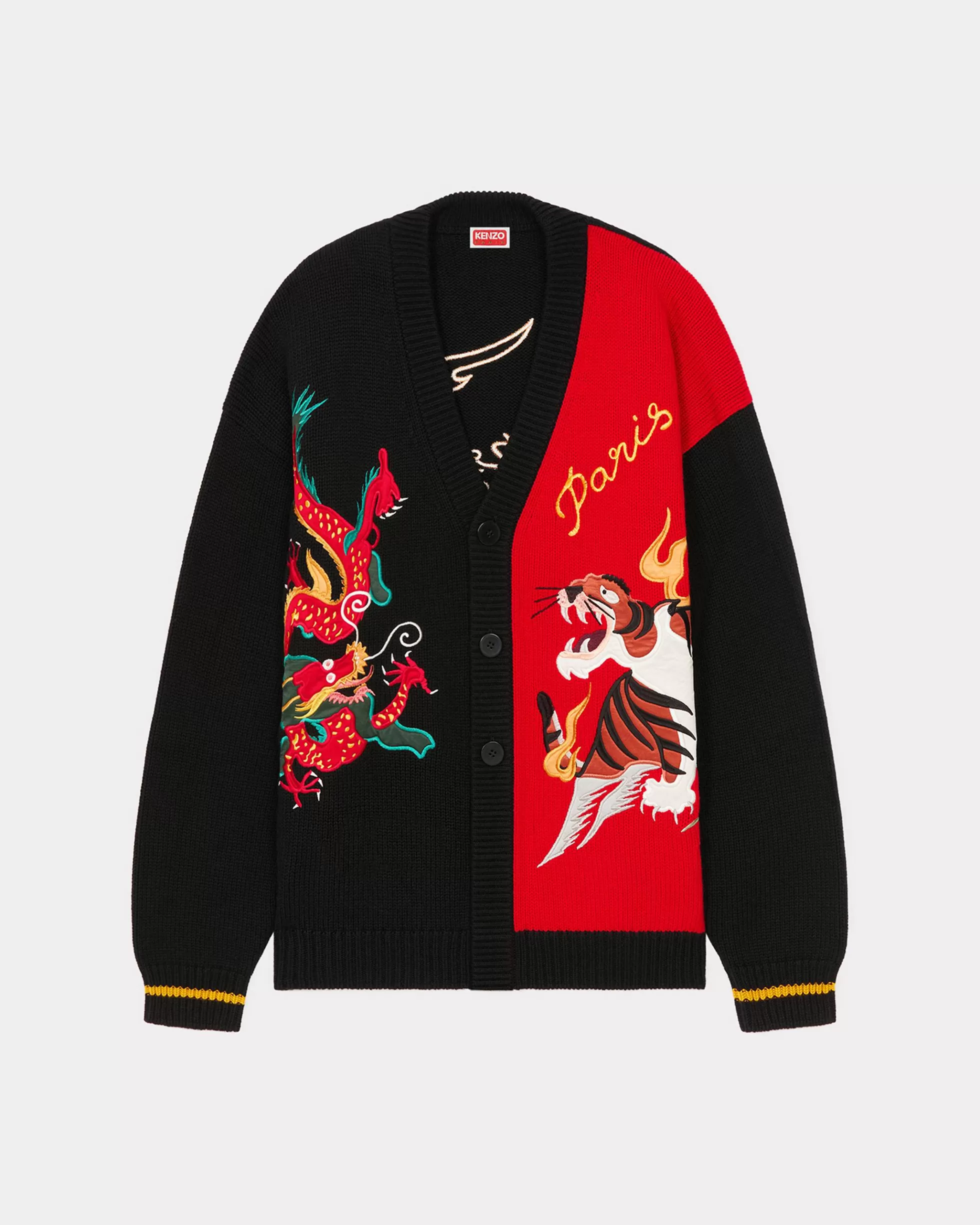 Pullover | Pullover>KENZO Unisex Cardigan mit „Year of the Dragon“-Stickerei Black