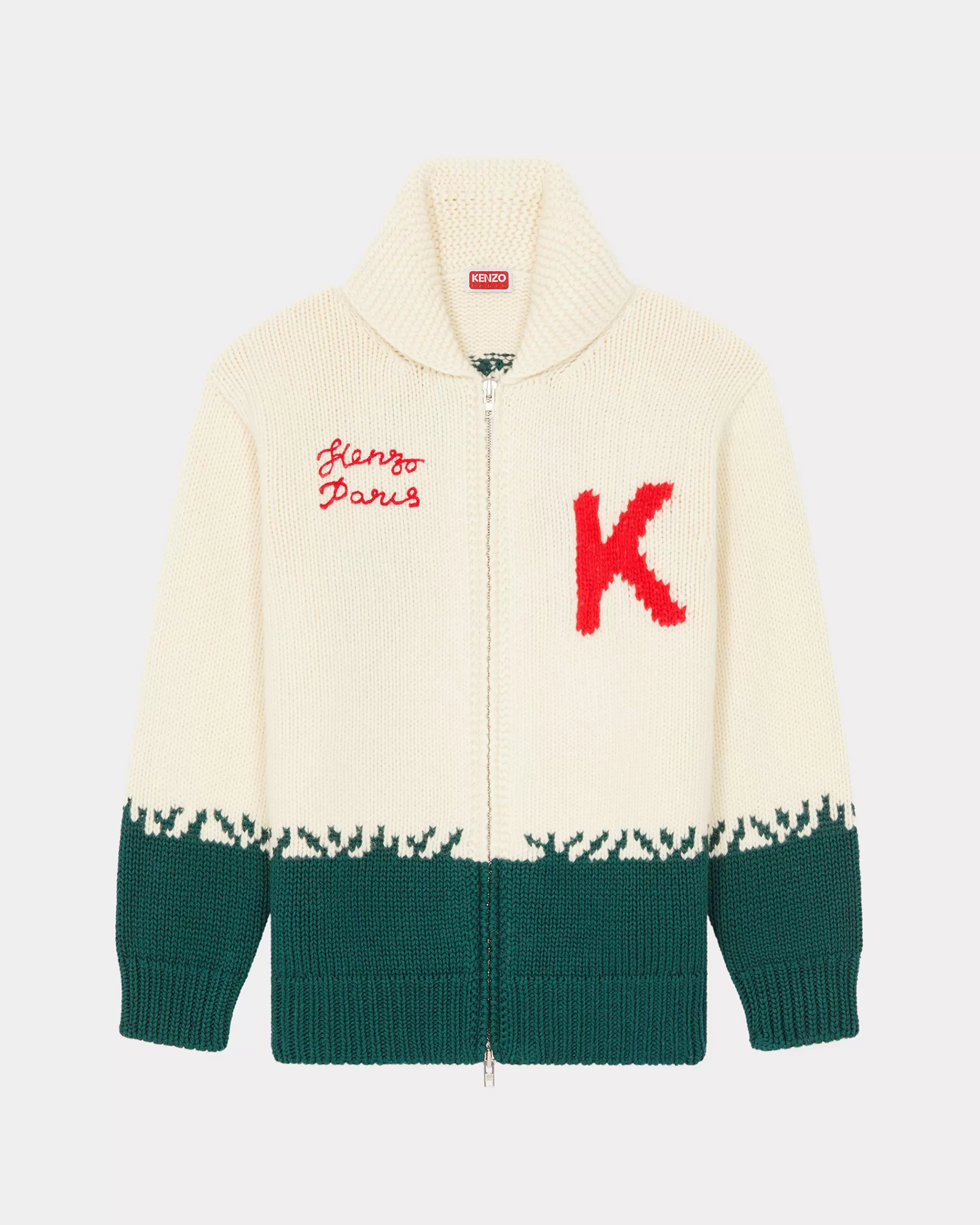 Pullover | Pullover>KENZO Unisex Cardigan mit Reißverschluss „Year of the Dragon“ Off White