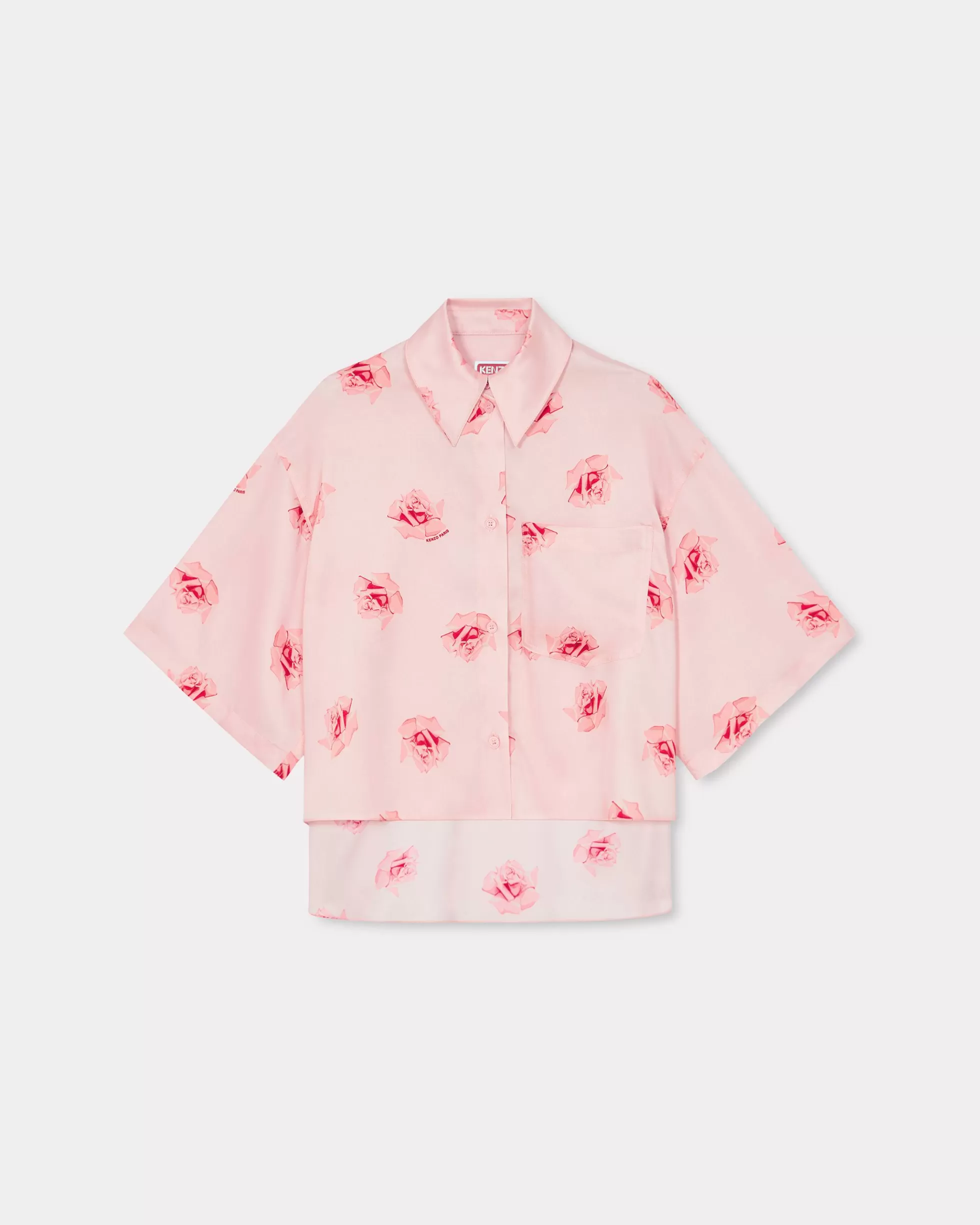 Tailoring | Hemd und Tops>KENZO Überschnittenes Hemd mit überschnittenen Schultern „ Rose” Faded Pink