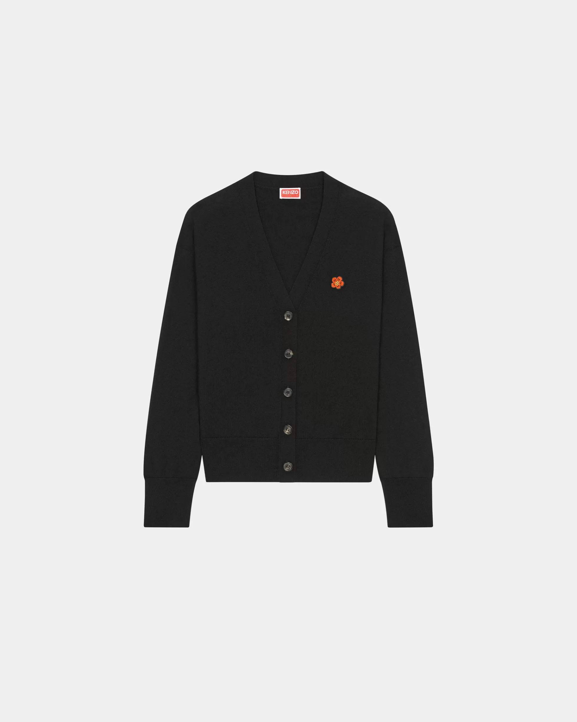 Boke Flower>KENZO Woll-Cardigan mit „Boke Flower Crest“ Black