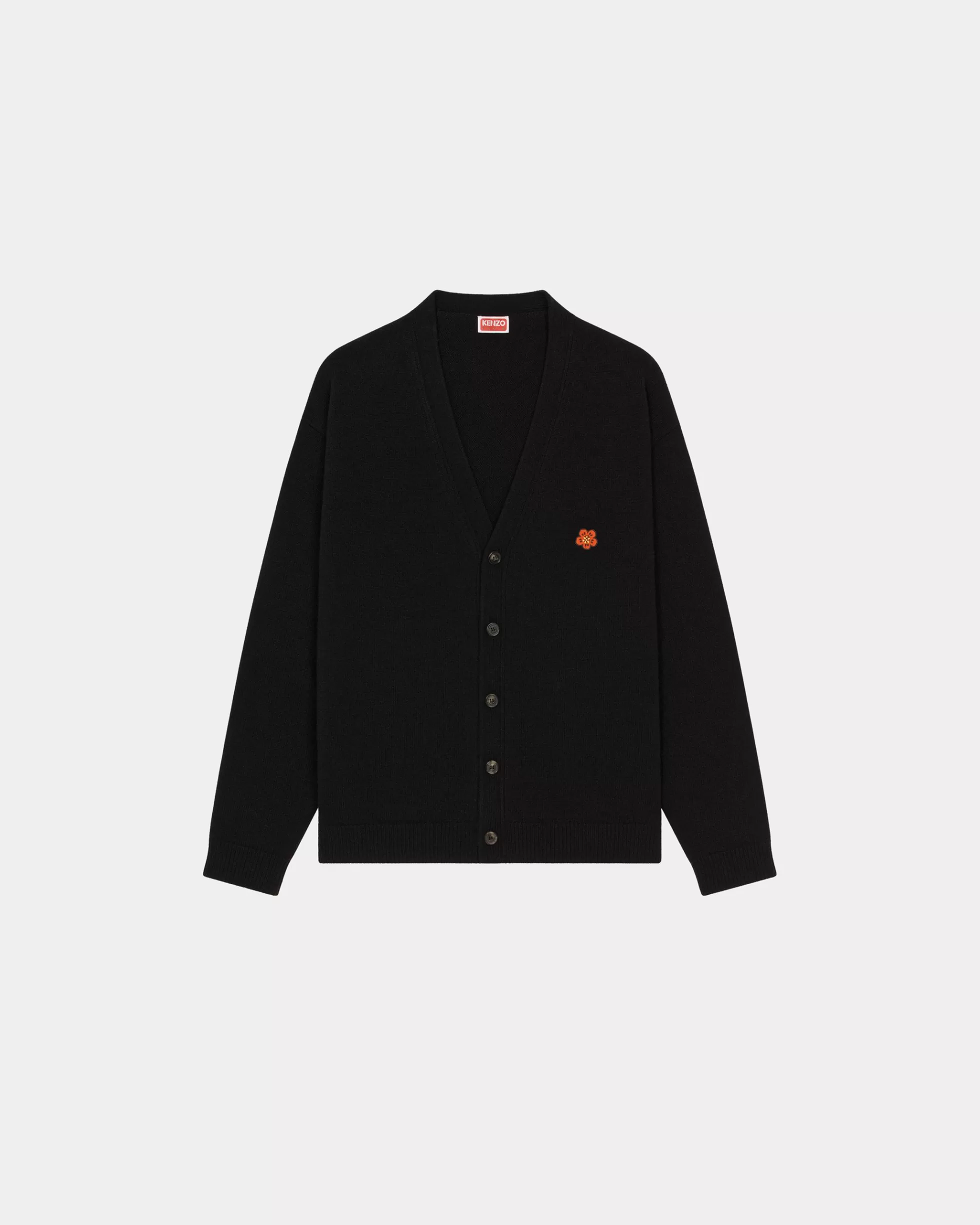 Pullover | Geschenke>KENZO Woll-Cardigan mit „Boke Flower Crest“ Black