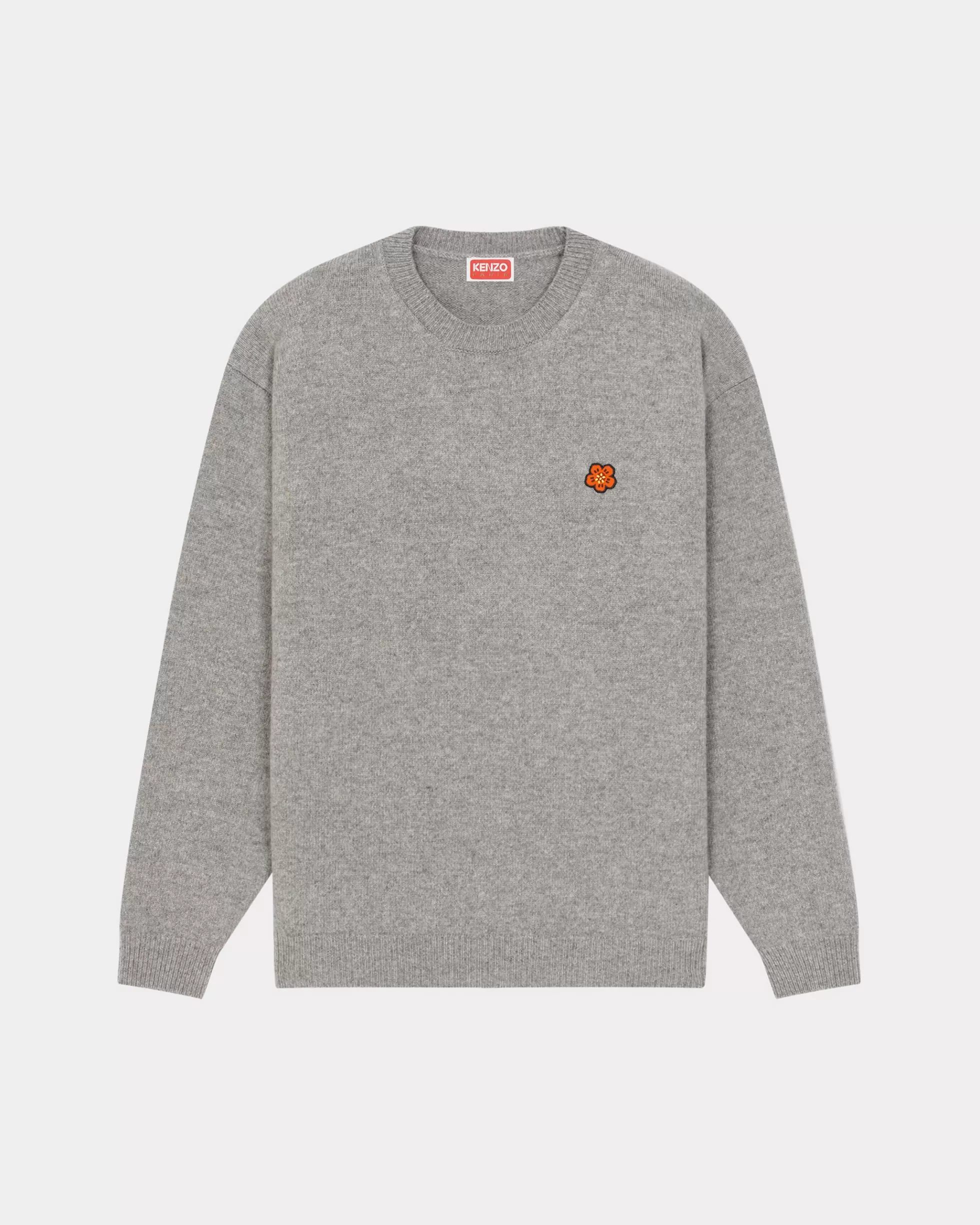 Pullover>KENZO Wollpullover mit „Boke Flower Crest“ Pearl Grey