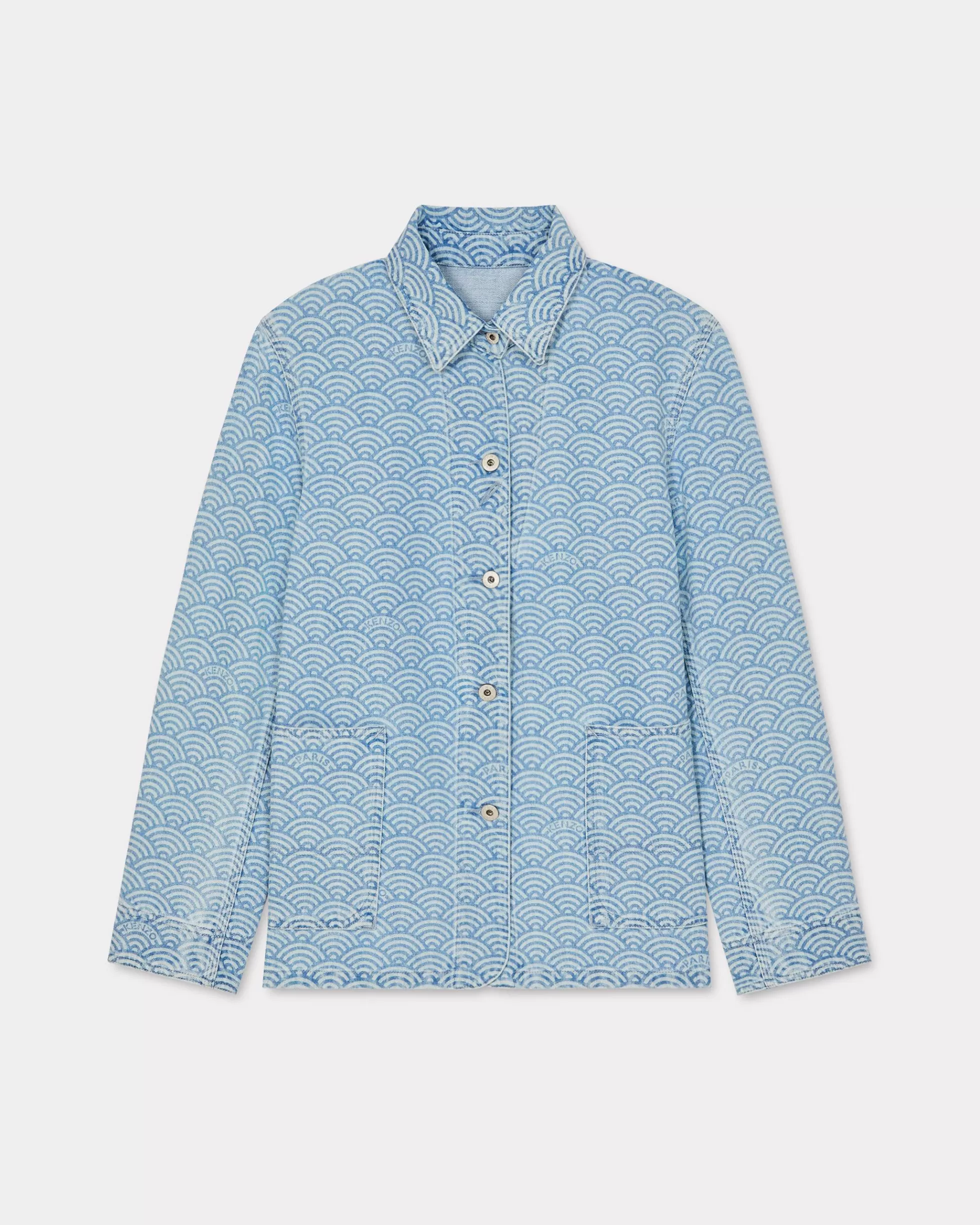 Denim | Jacken und Mäntel>KENZO Workwear-Jacke Stone Bleached Blue Denim