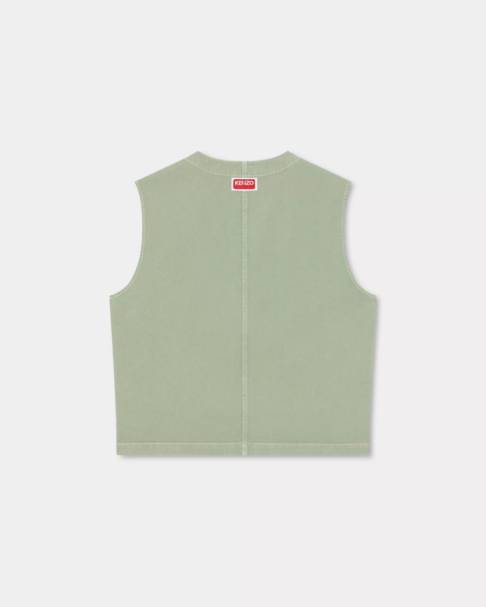 Denim | Jacken und Mäntel>KENZO Workwear-Weste „ Éléphant Flag“ Almond Green